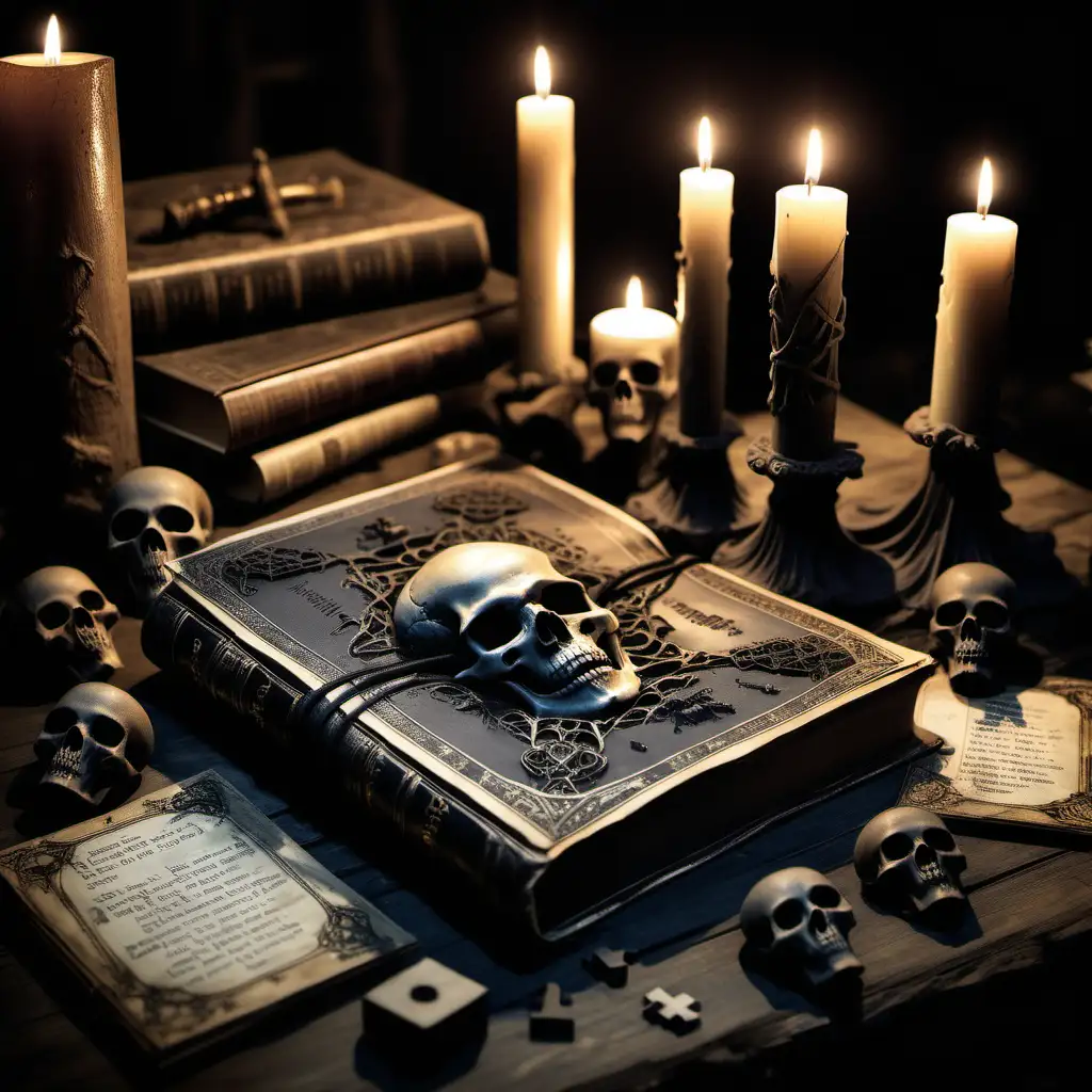Enigmatic-Death-Ritual-Ancient-Book-Skull-and-Candlelit-Secrets