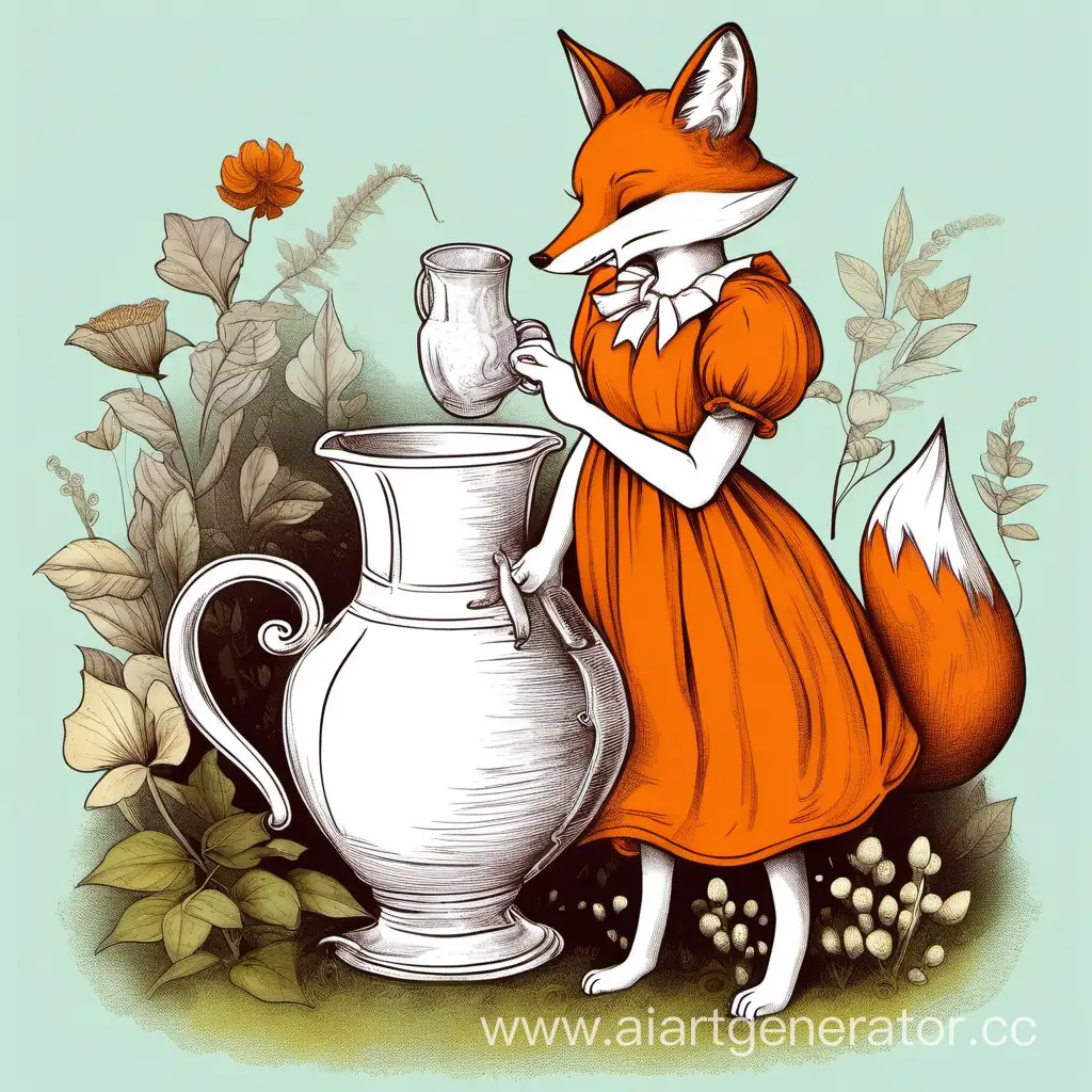 Playful-Fairy-Tale-Fox-in-an-Orange-Sundress