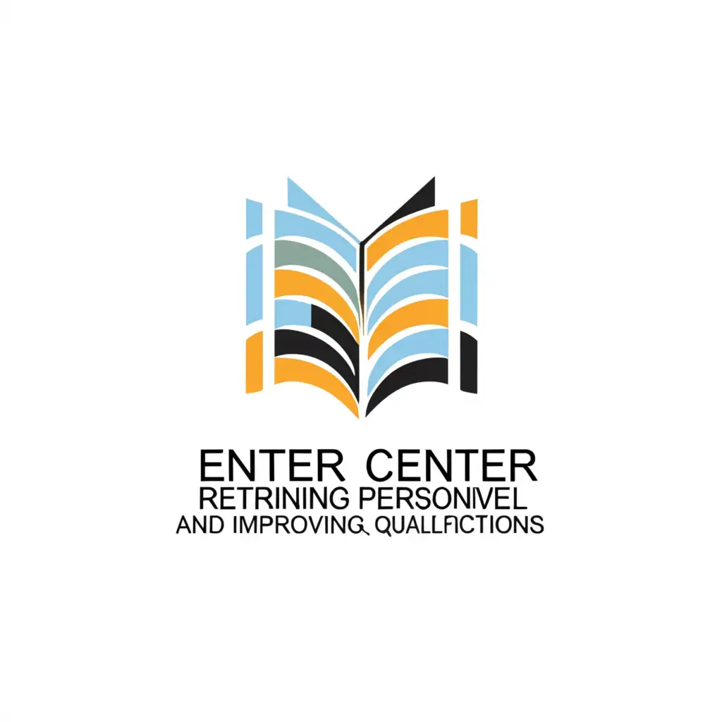 a logo design,with the text "center for retraining personnel and improving qualifications", main symbol:book,Moderate,be used in Education industry,clear background