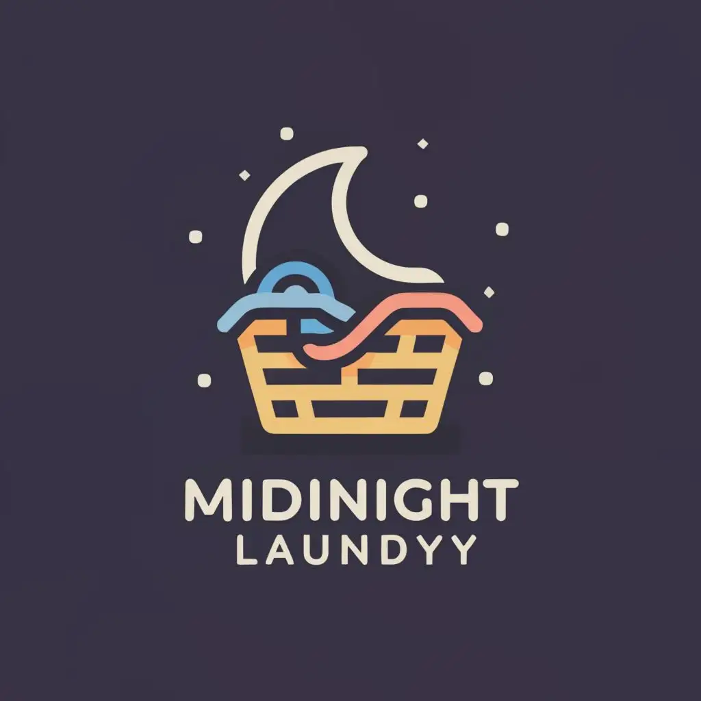 a logo design,with the text "Midnight Laundry", main symbol:Full Moon in a laundry hamper,Moderate,be used in Entertainment industry,clear background