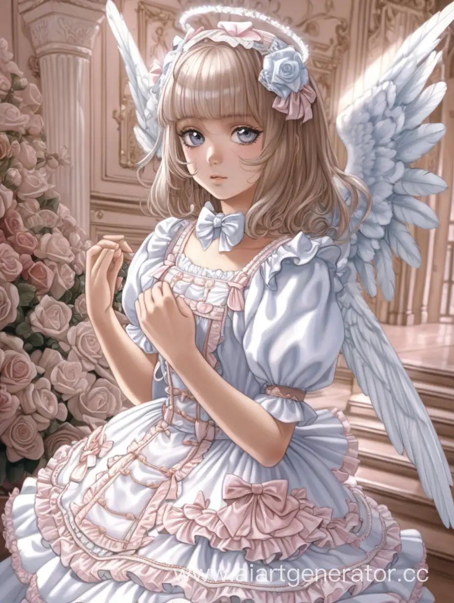 Angel woman in Lolita's dress 