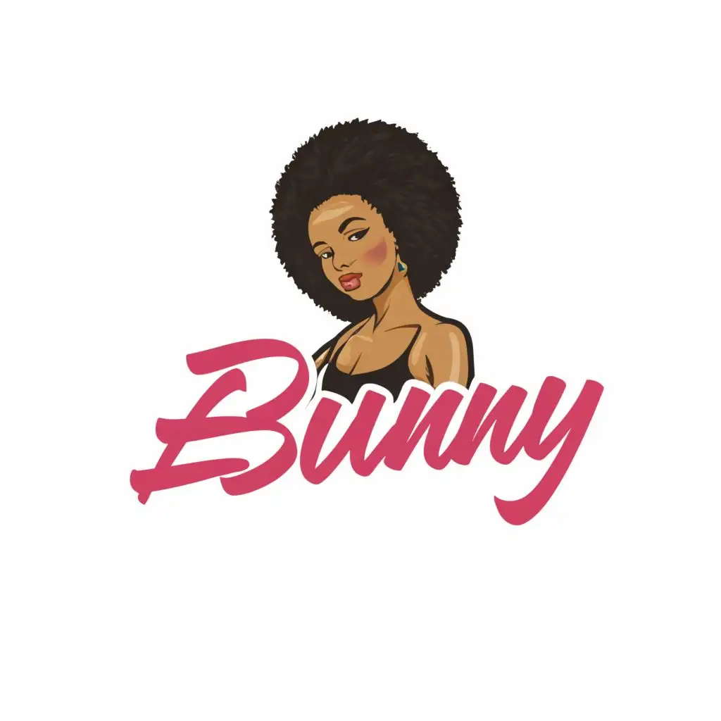 logo, YOUNG SEXY BLACK WOMAN, with the text "Ebunny", typography