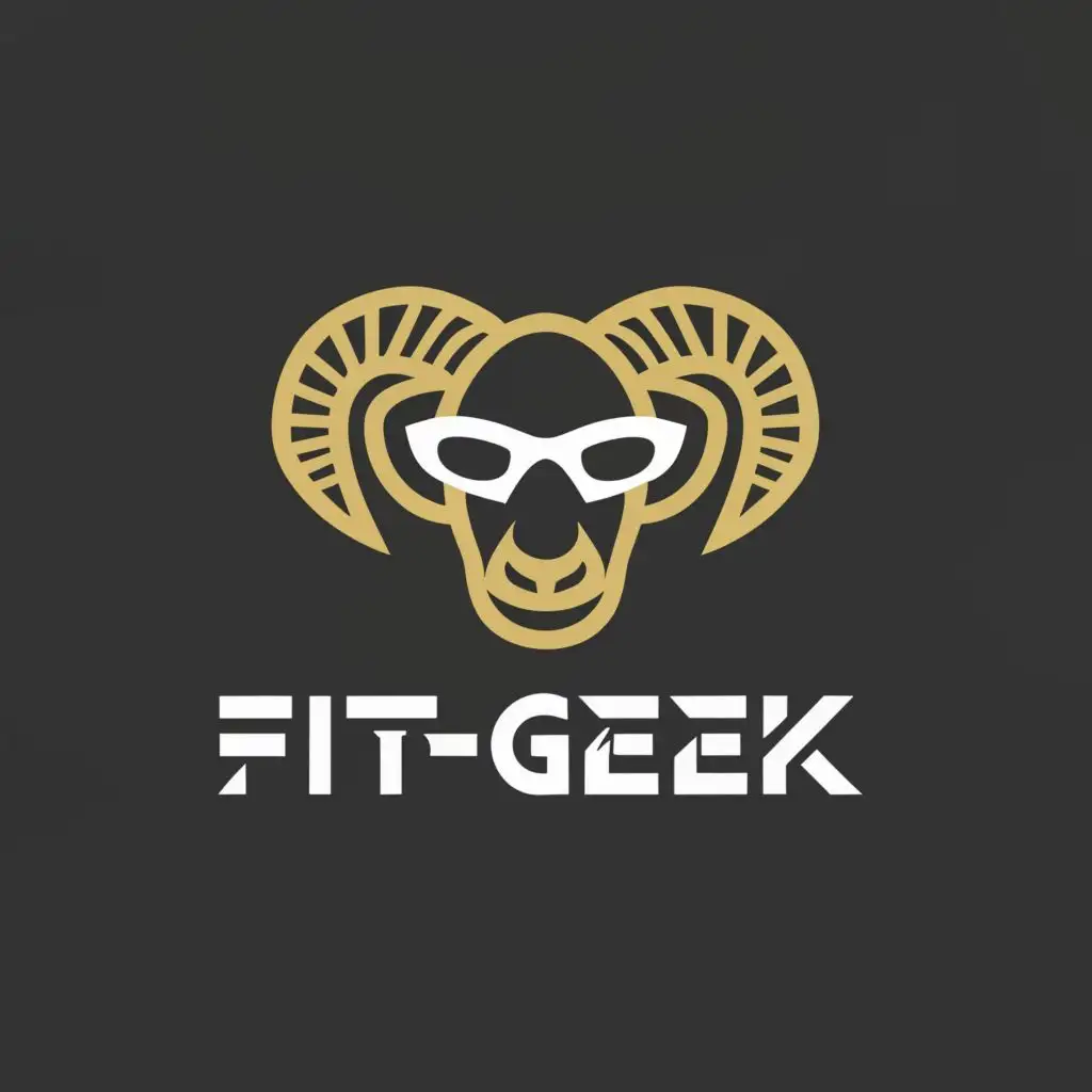 LOGO-Design-For-FitGeek-Minimalistic-Muscular-Geek-Goat-Emblem-for-Sports-Fitness-Industry