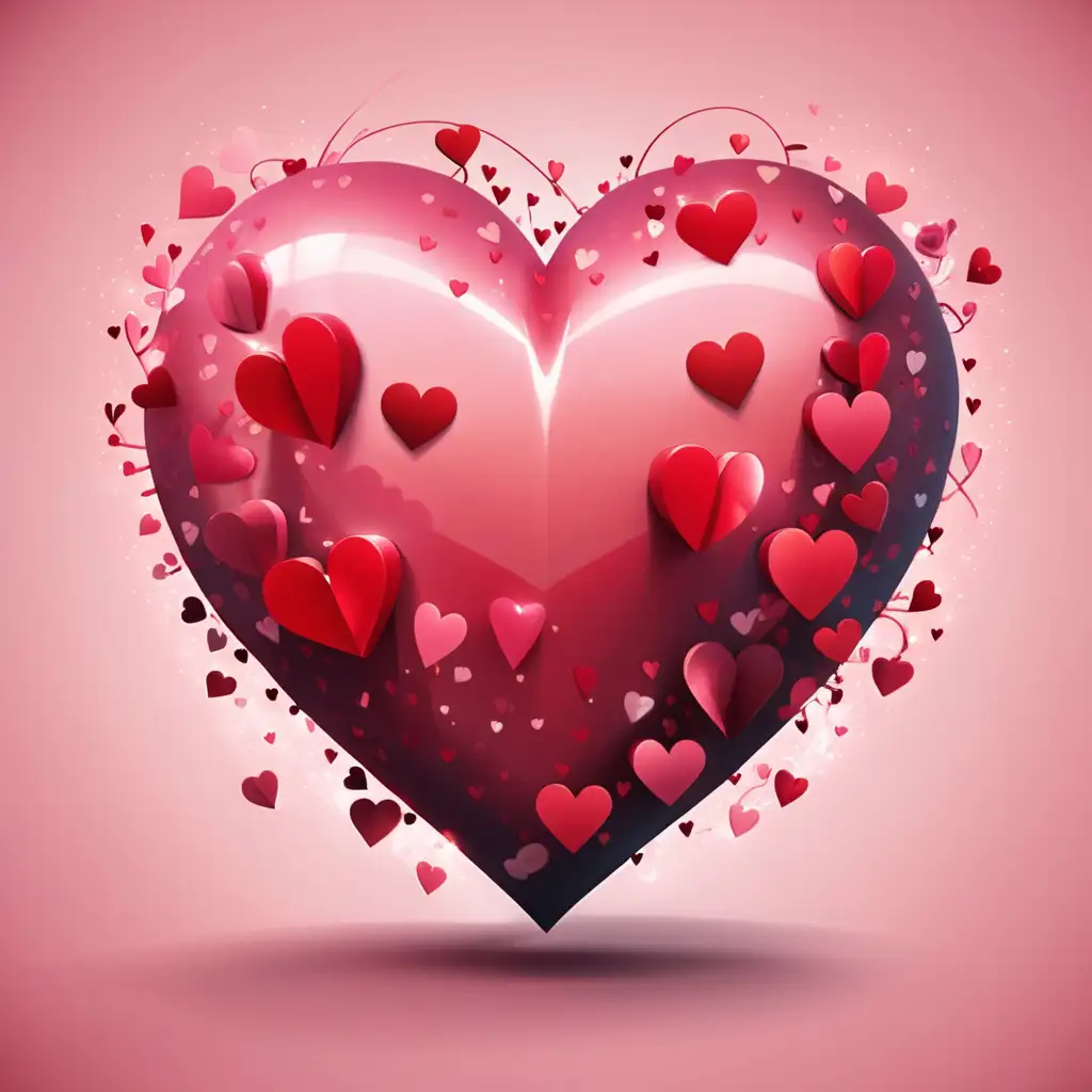 Romantic Valentines Day HeartShaped Love Illustration
