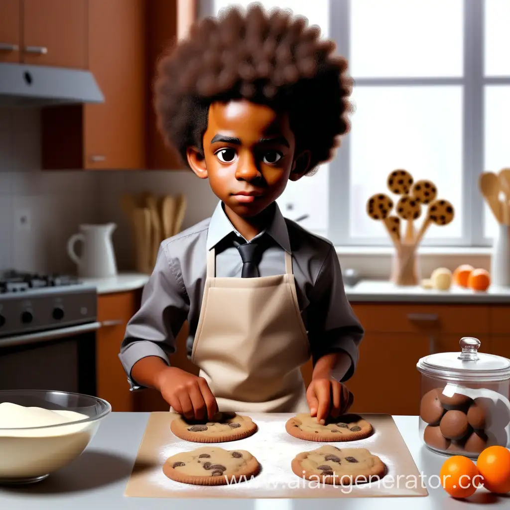 Young-Businessman-Baking-Cookies-with-AfroAmerican-Boy