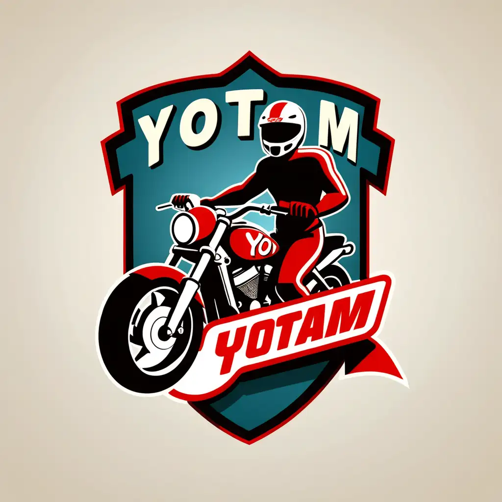 "Craft a sporty motorcycle logo for “Yotam”.