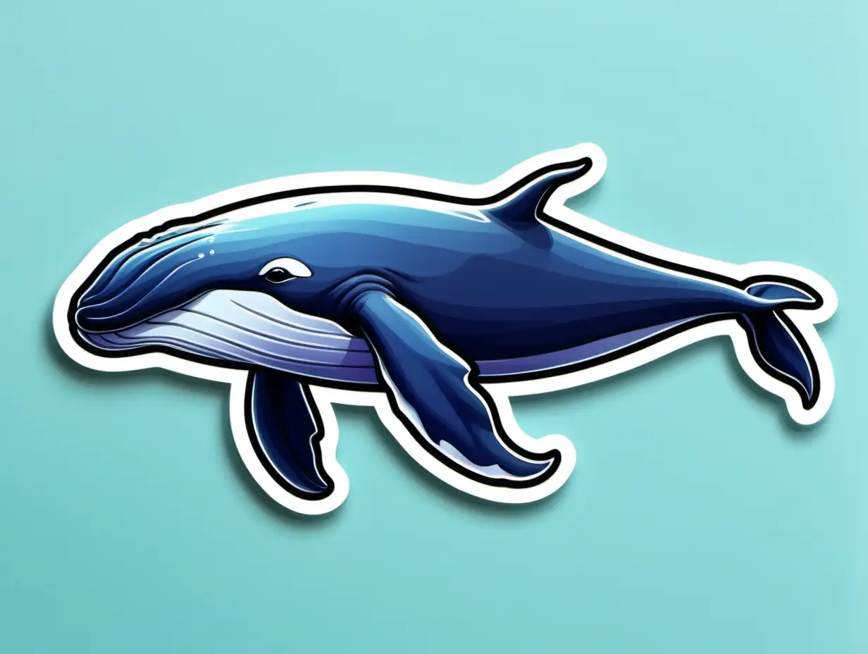 Graceful Whale Sticker OceanInspired Marine Life Decal