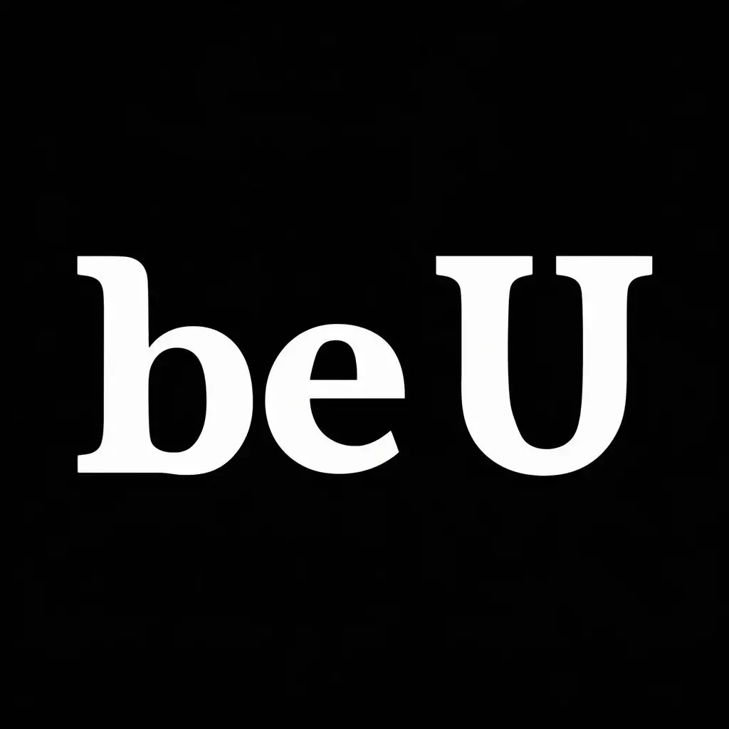 logo, Something that symbolizes being yourself. Individualistic., with the text "Be U", typography