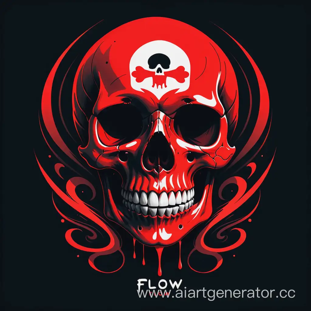 Minimalist-Black-and-Red-Skull-with-Flow-Inscription