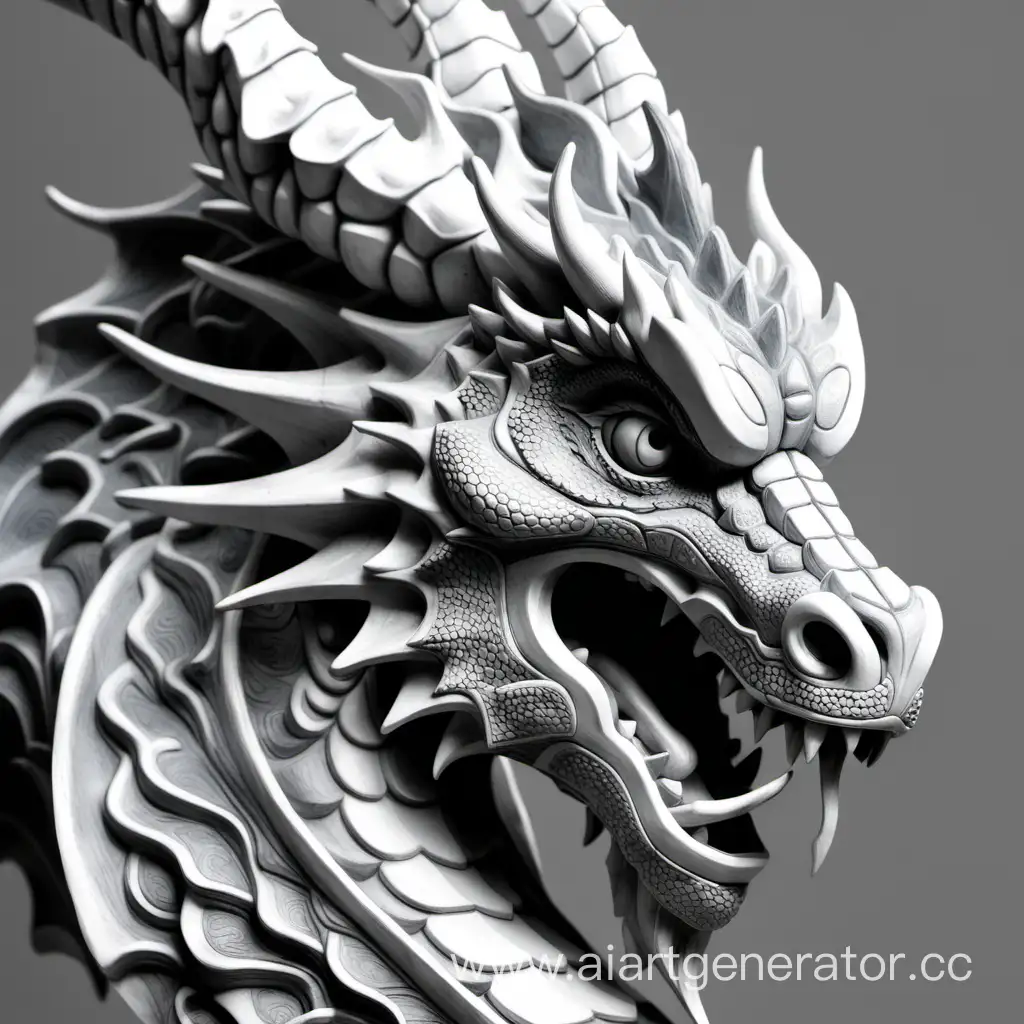 Elegant-Gray-and-White-Dragon-Head-Sculpture