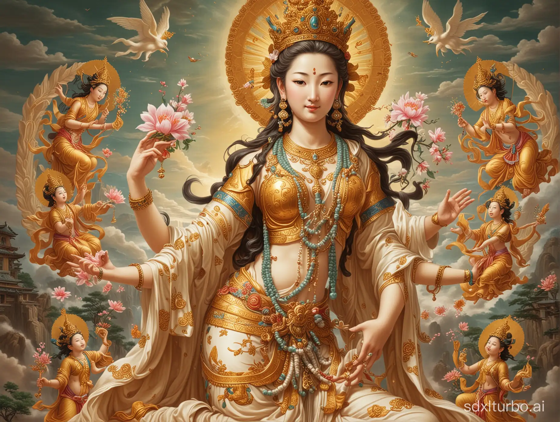 The Bodhisattva Avalokitesvara who delivers wealth to children
