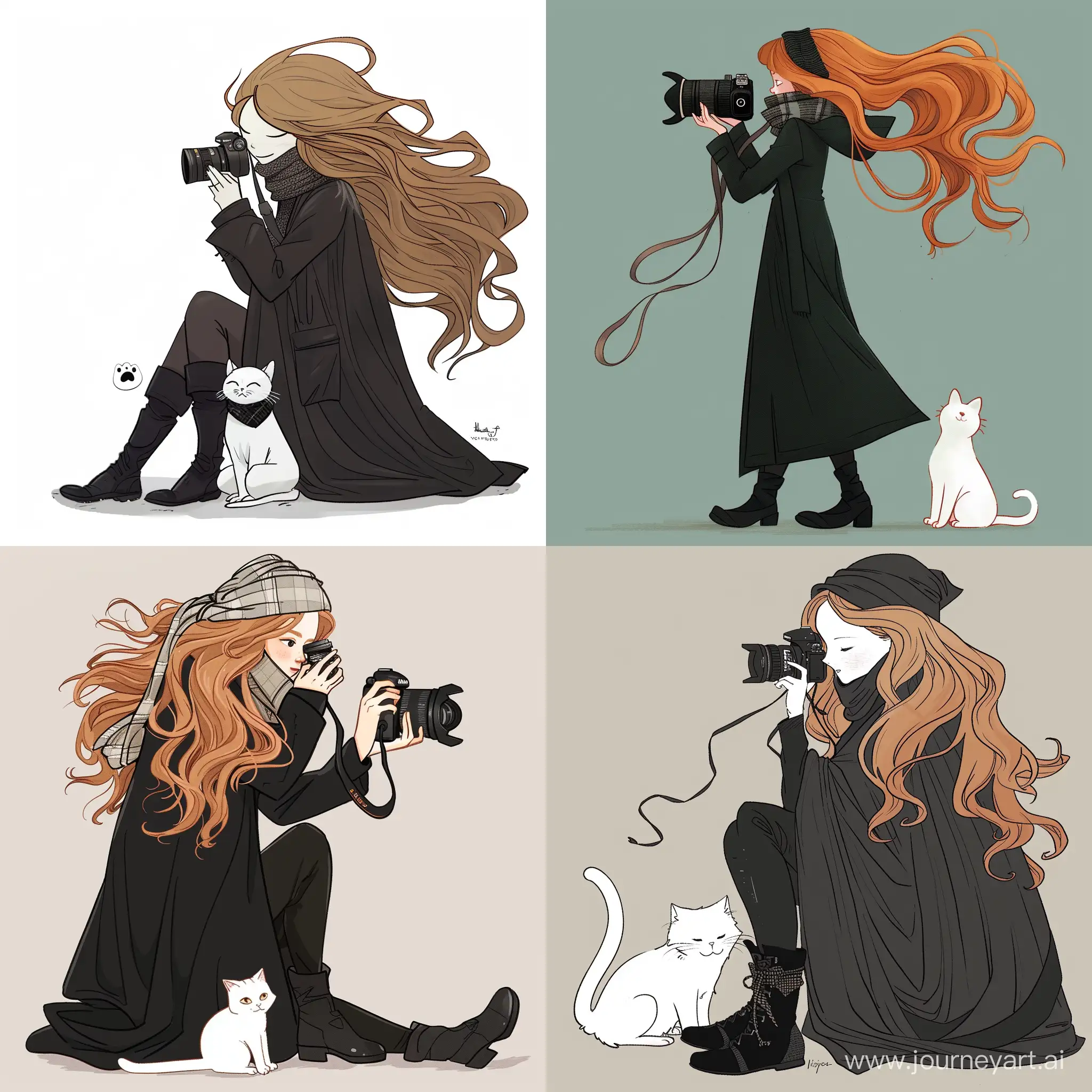 Fashionable-Photographer-with-Cat-Companion-Capturing-Moments