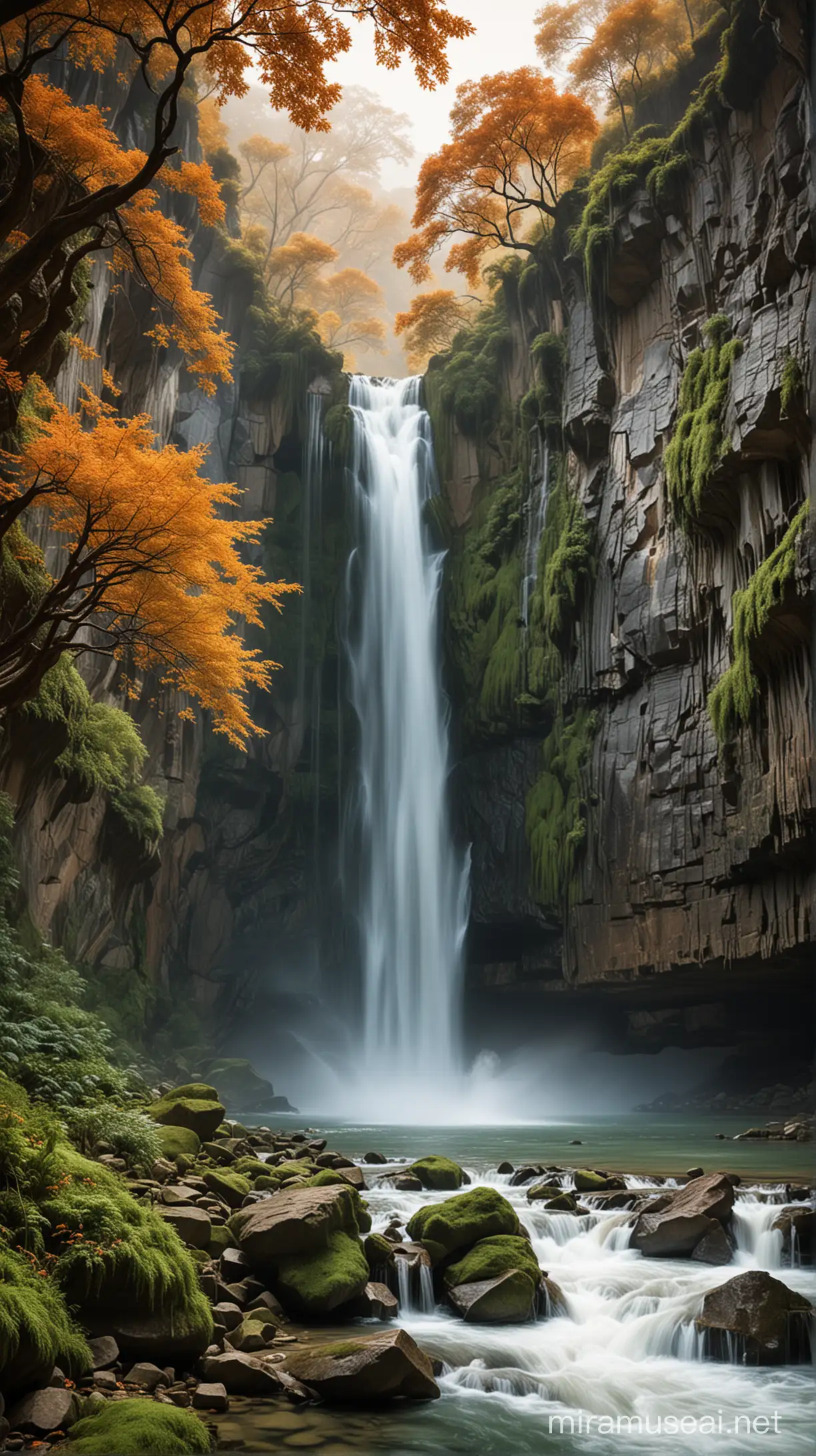 Majestic 8K HDR Photograph Zhangjiajies Pristine Waterfall Amidst Lush Forest