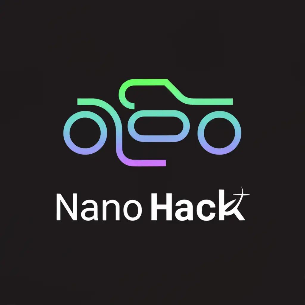 a logo design,with the text "NanoHack", main symbol:IoT based Car,Moderate,be used in Technology industry,clear background