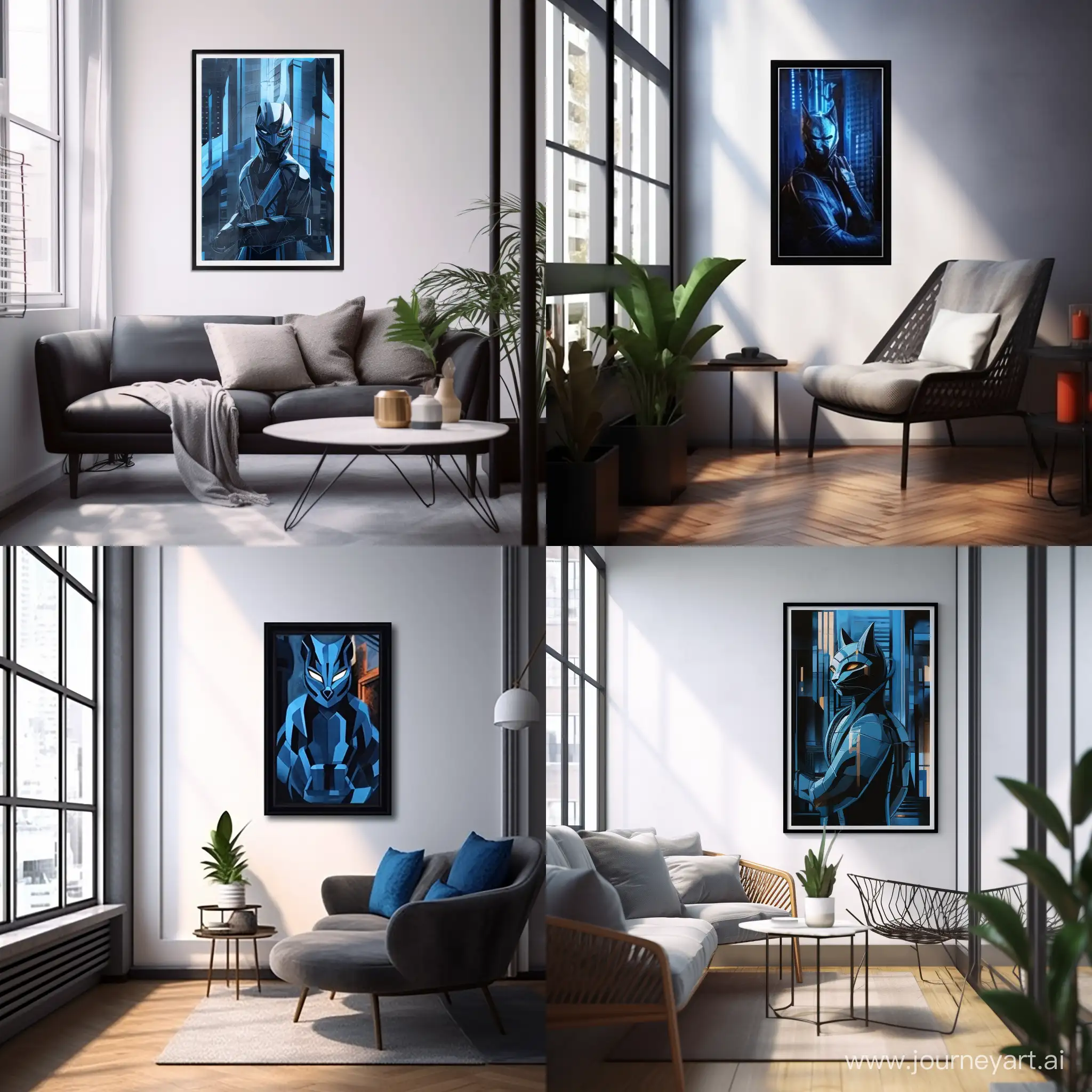 Futuristic-Blue-Cat-Lounging-by-Window-in-Dramatic-Expressionist-Movie-Poster