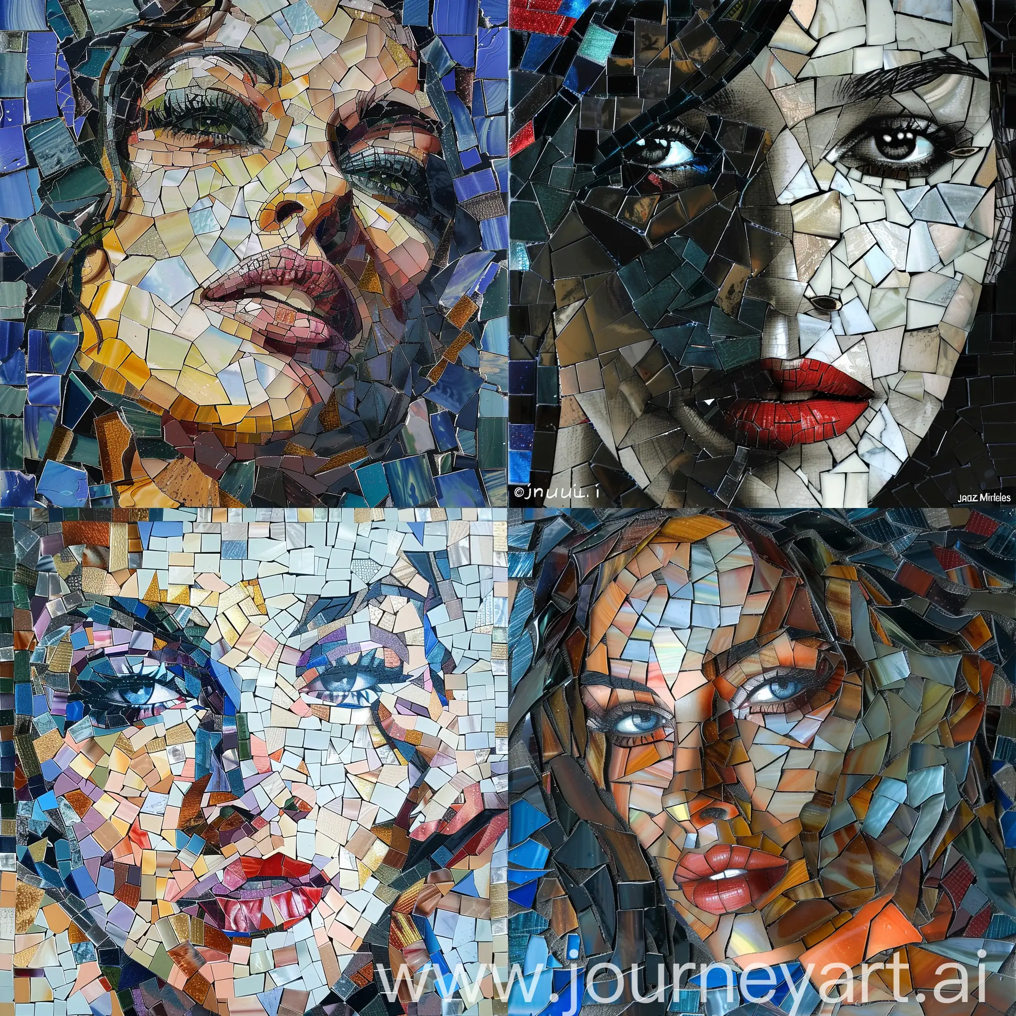 Abstract-Mosaic-Style-Portrait-of-a-Woman-by-Januz-Miralles
