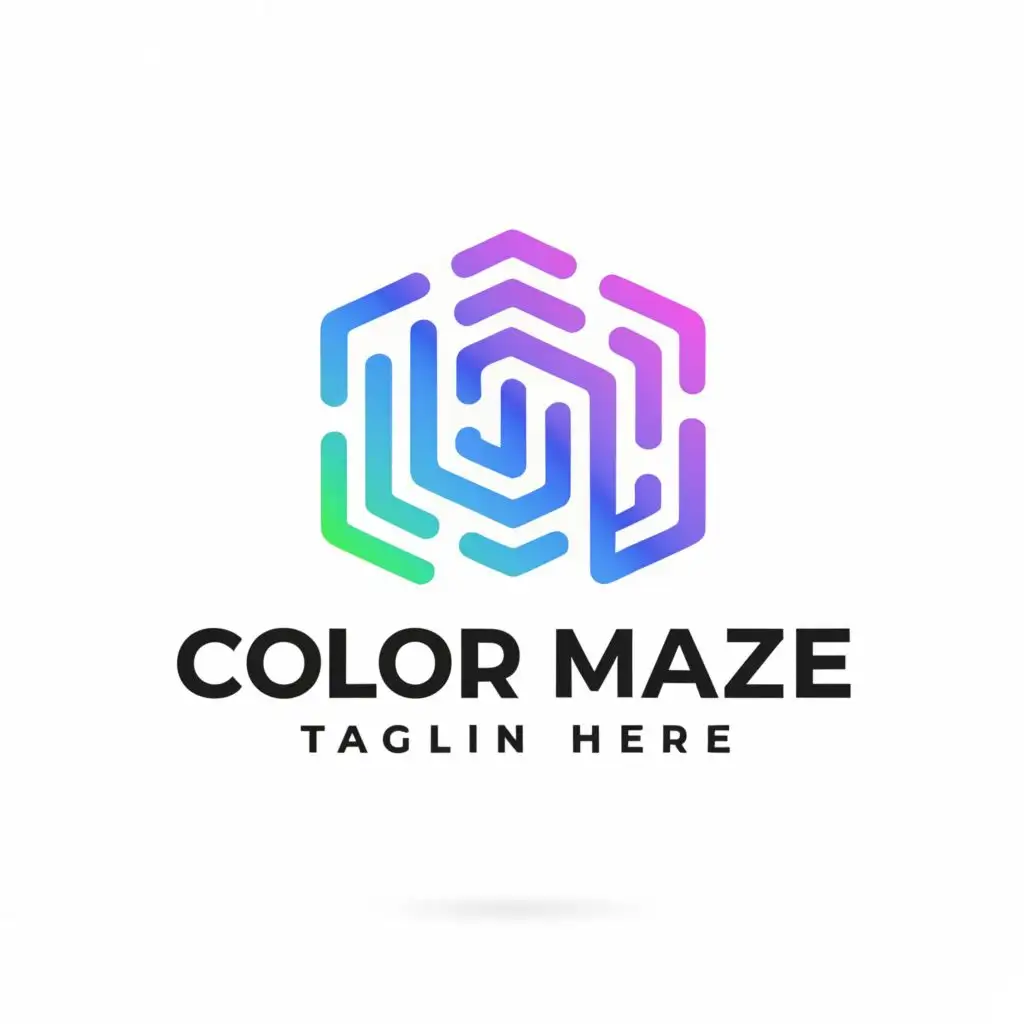 a logo design,with the text "Color Maze", main symbol:Colorful maze lost experimental sound vaporware minimalistic little to no text,Minimalistic,be used in Technology industry,clear background