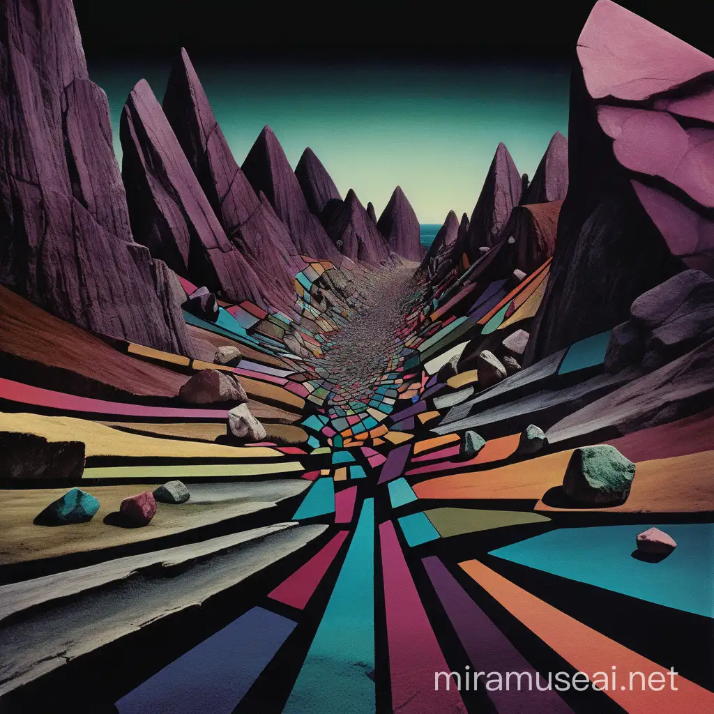 Ethereal Mischief in Surreal Landscape Abstract Rock Album Art