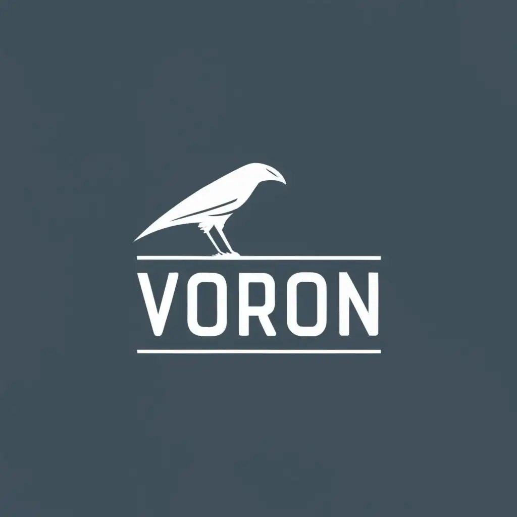 logo, Raven, with the text "VORON", typography, be used in Internet industry