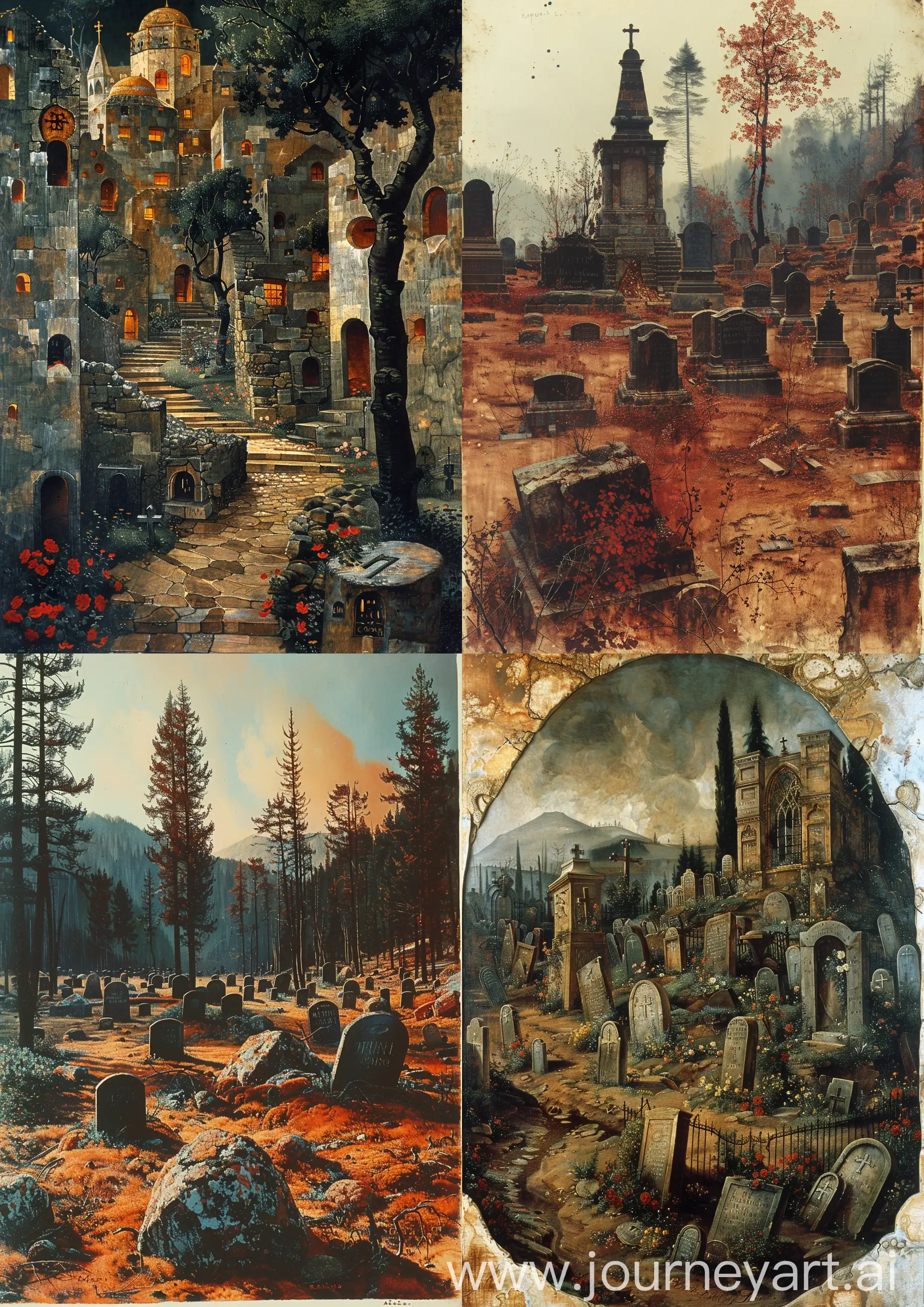 Eerie-Cemetery-Scene-by-Edward-BurneJones-Detailed-Earth-Tones-Art