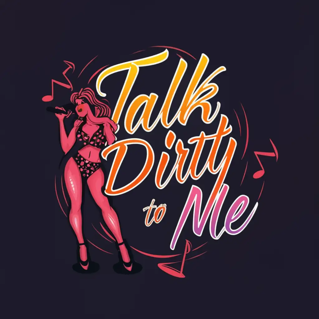 a logo design,with the text "Talk Dirty to Me", main symbol:sexy women and music,Moderate,clear background