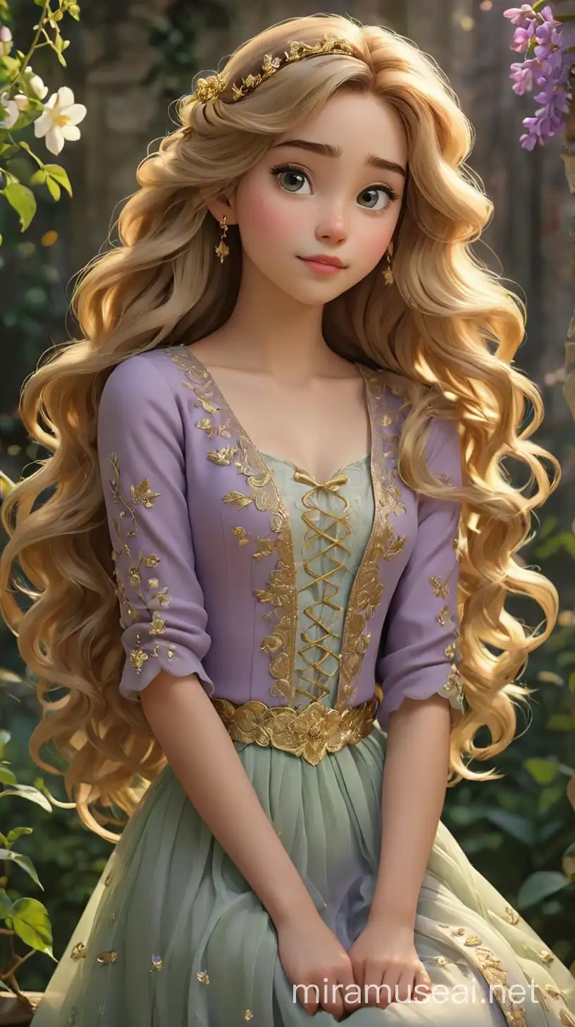 Ethereal Teenage Princess in Romantic Purple Bridesmaid Dress