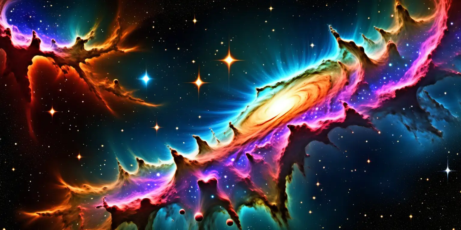 cosmic background with nebulas

