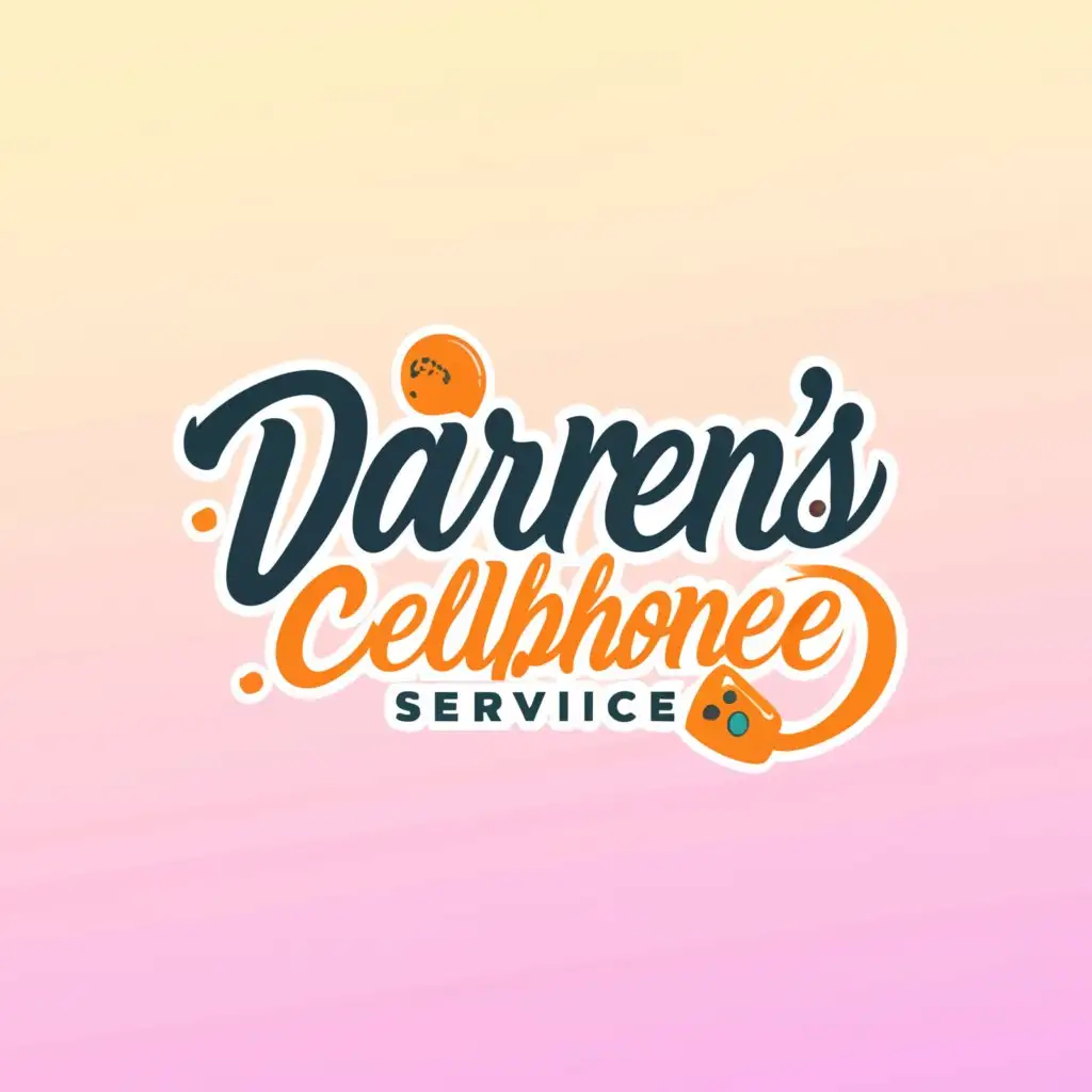 a logo design,with the text "Darren’s cellphone service", main symbol:Cursive c bright colors,Moderate,be used in Technology industry,clear background