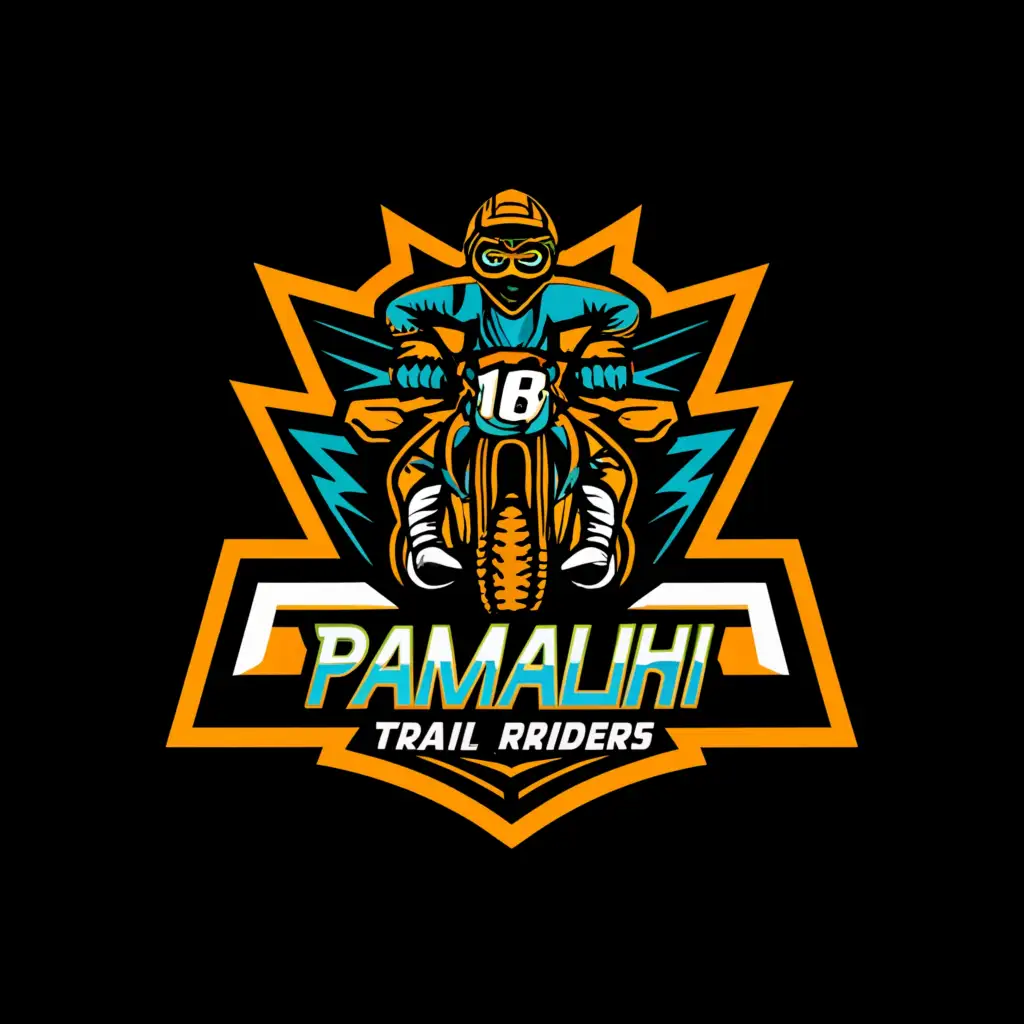 a logo design,with the text "Pamalihi Trail Riders", main symbol:motorcross,complex,be used in Automotive industry,clear background