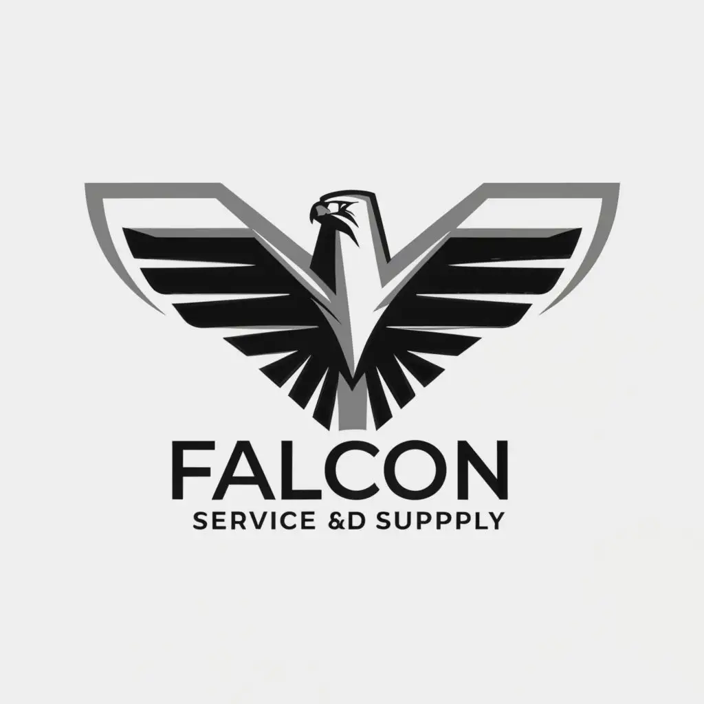 LOGO-Design-for-Falcon-Service-and-Supply-Soaring-Falcon-Symbol-with-Clean-and-Moderate-Aesthetic