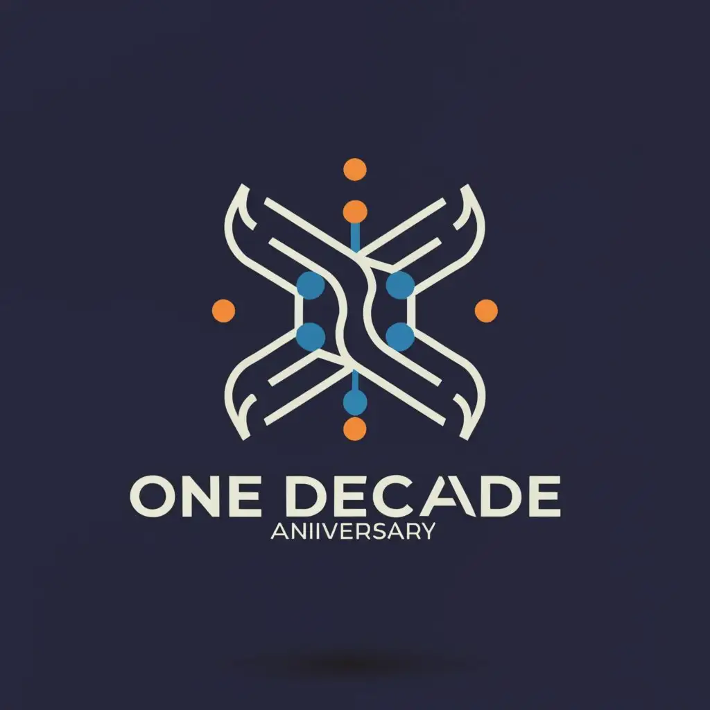 a logo design,with the text "One Decade", main symbol:X,Minimalistic,be used in Technology industry,clear background