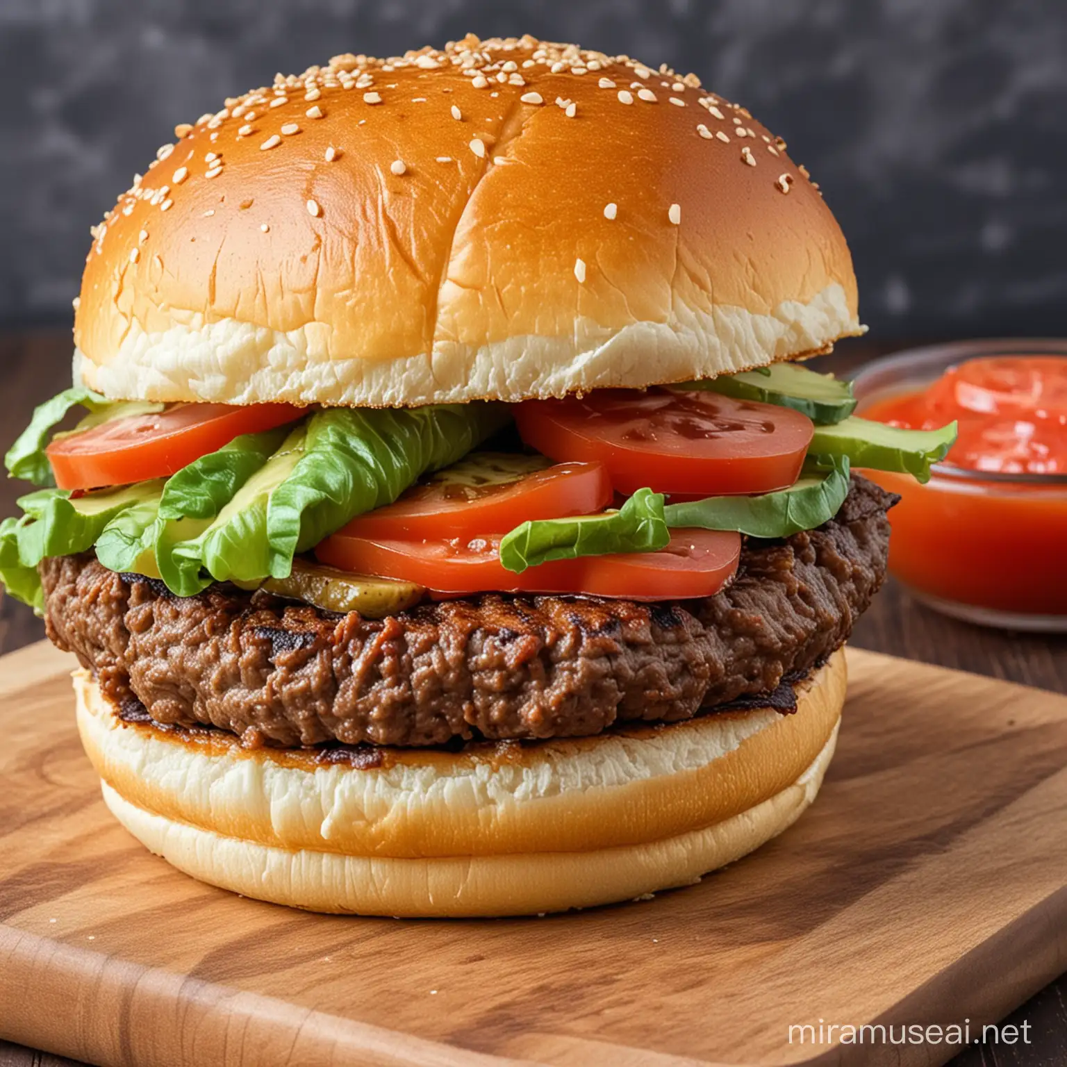 Delicious Air Fryer Keto Burger Recipe Low Carb Patty with Fresh Vegetables