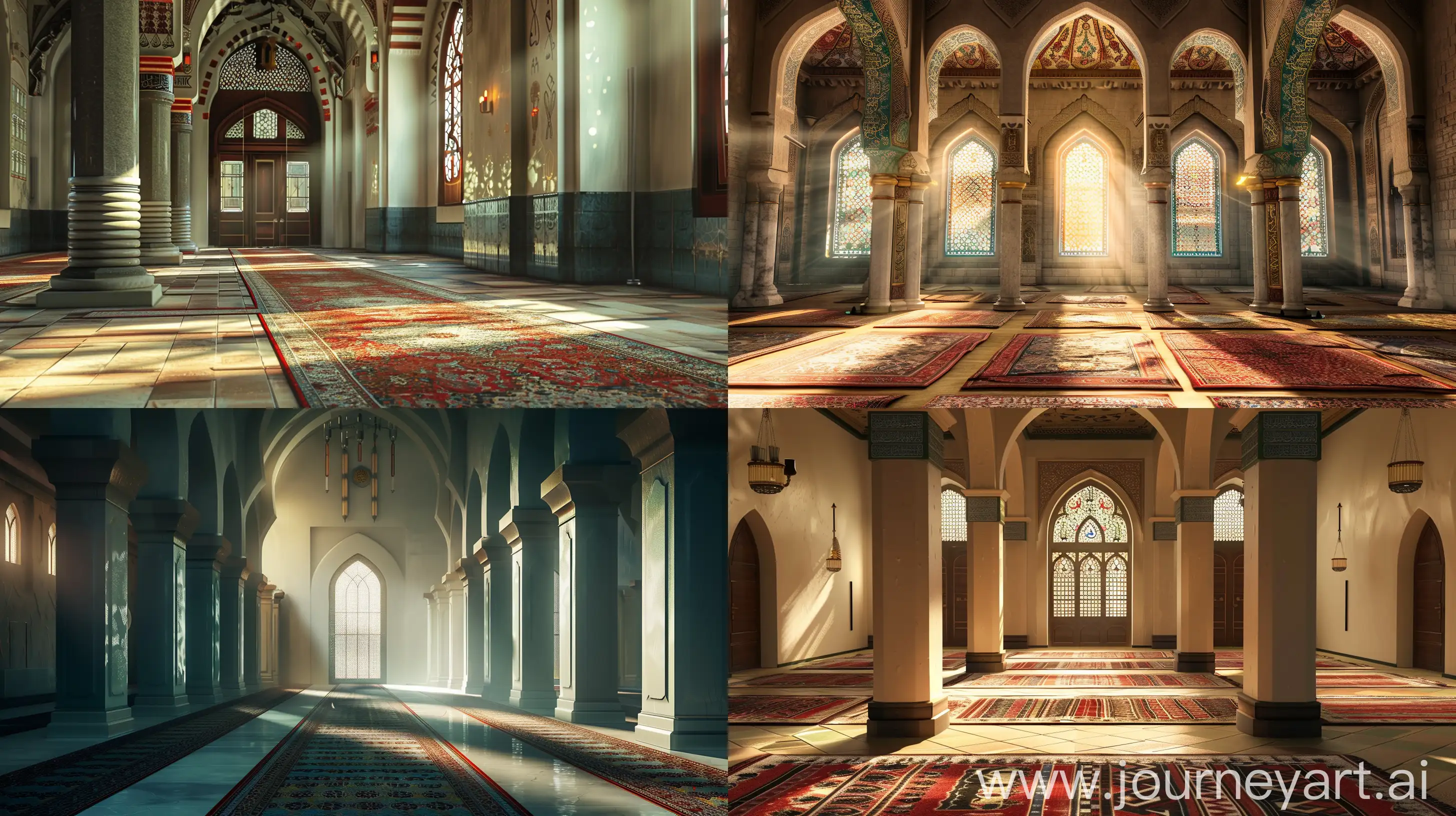 sebuah foto realistis masjid, islamic, ramadhan, --ar 16:9