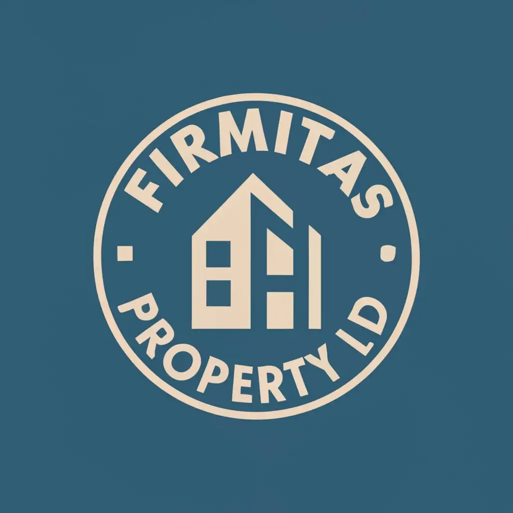logo, circle and square and housebuilding , with the text "Firmitas Property Ltd", typography, be used in Retail industry