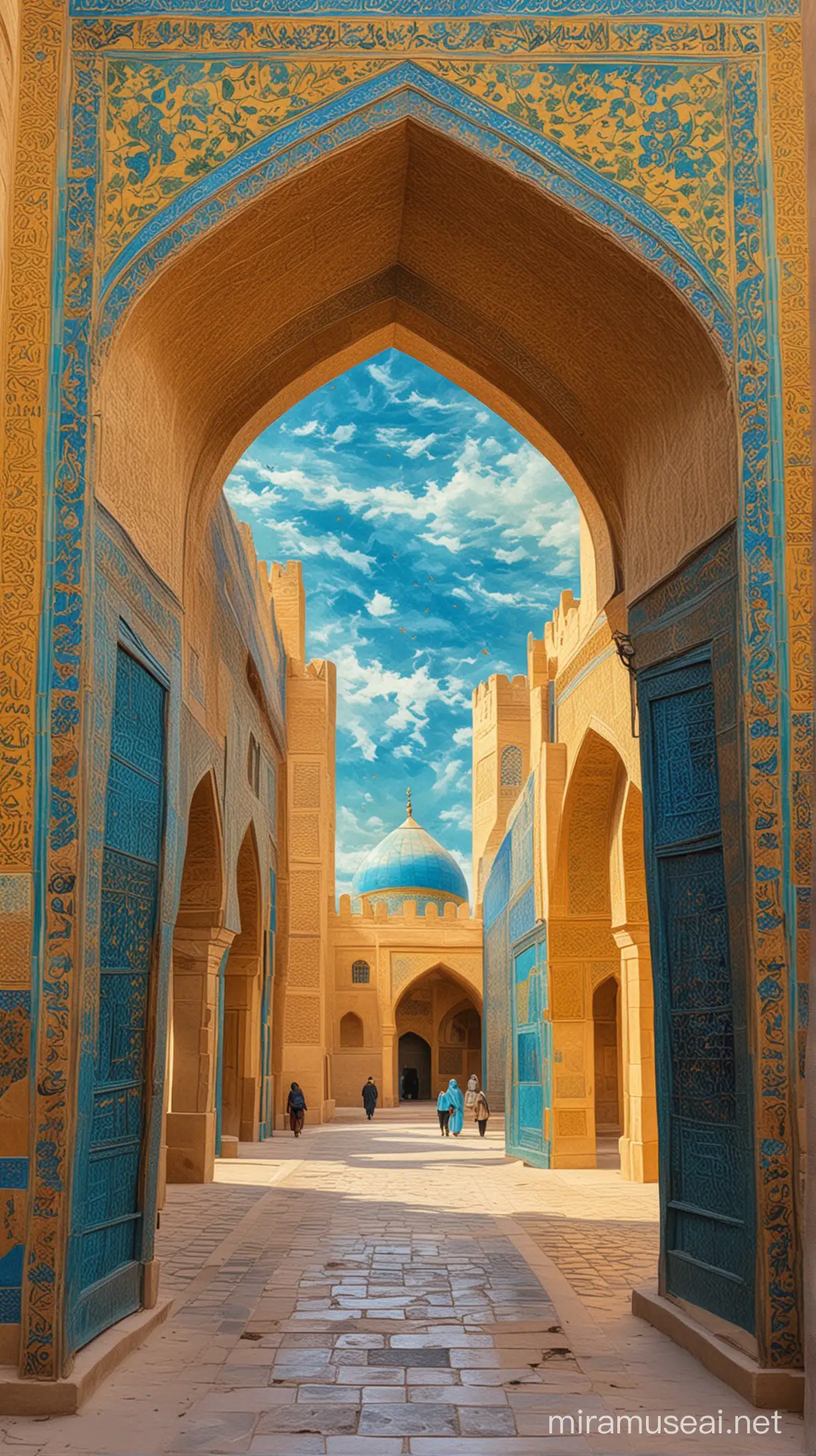 Isfahan in past with van Gogh art style 