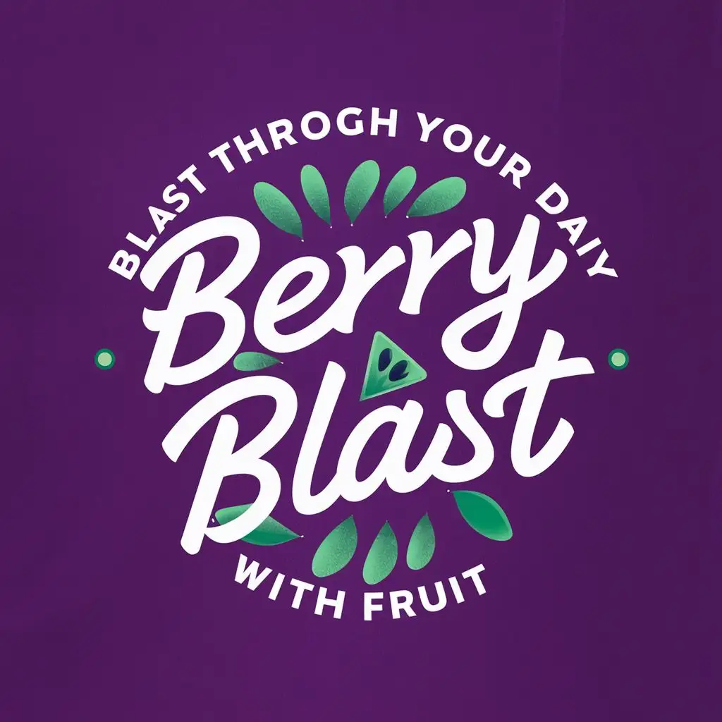 logo, Blast Through Your Day With Fruit, with the text "Berry Blast", typography, be used in Restaurant industry