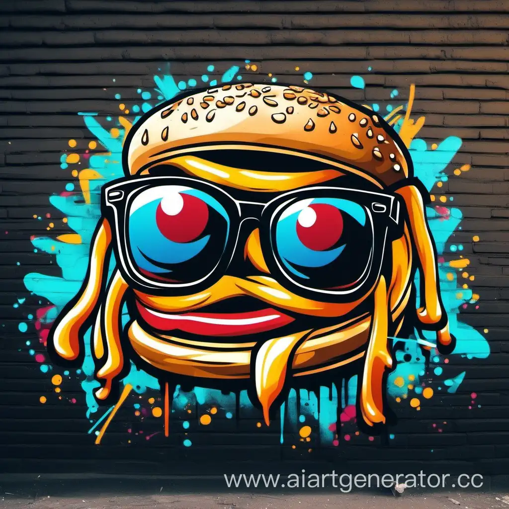 Colorful-Graffiti-Art-featuring-Shawarma-in-Dark-Glasses