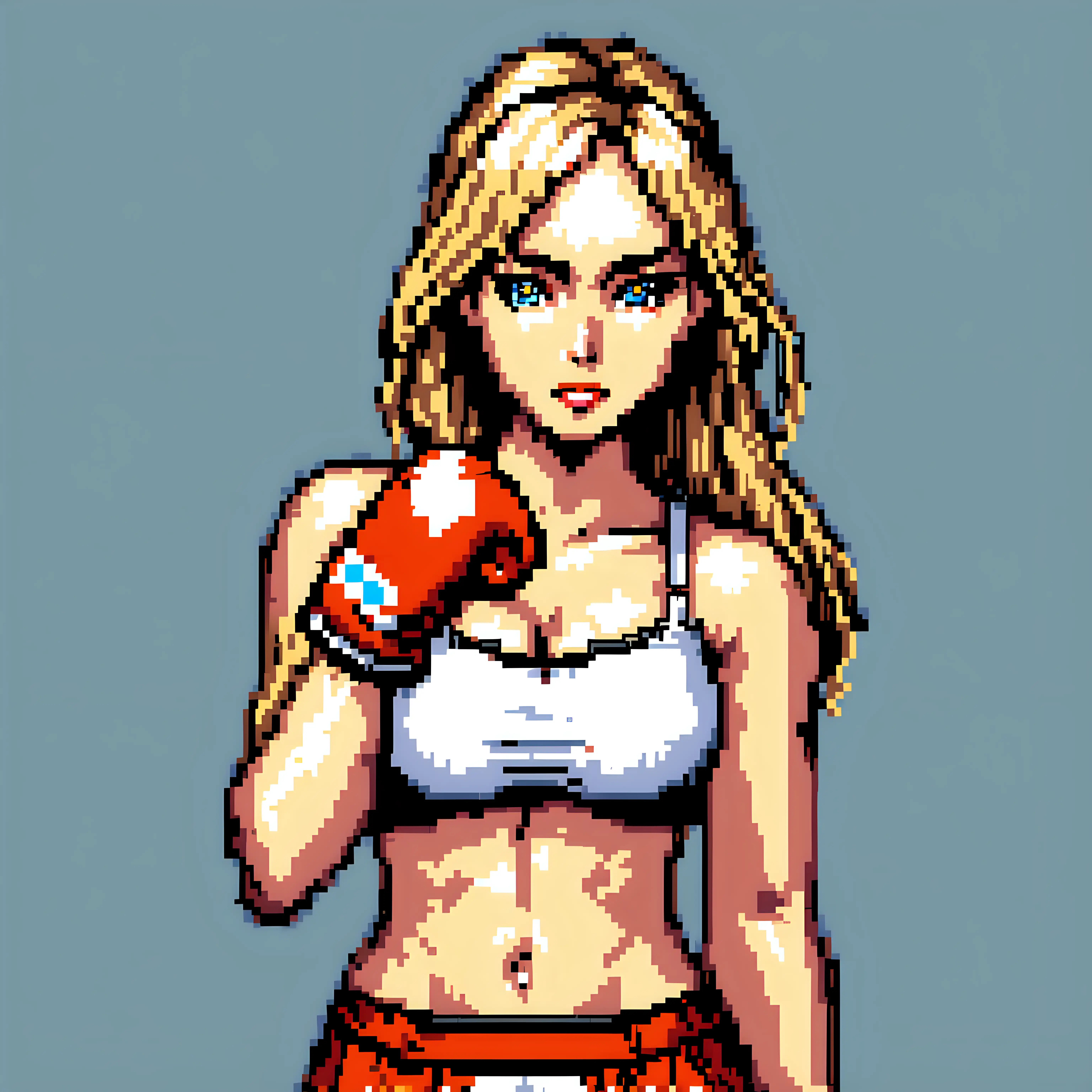 Pixel Art Boxer Resembling Emmanuelle Bart