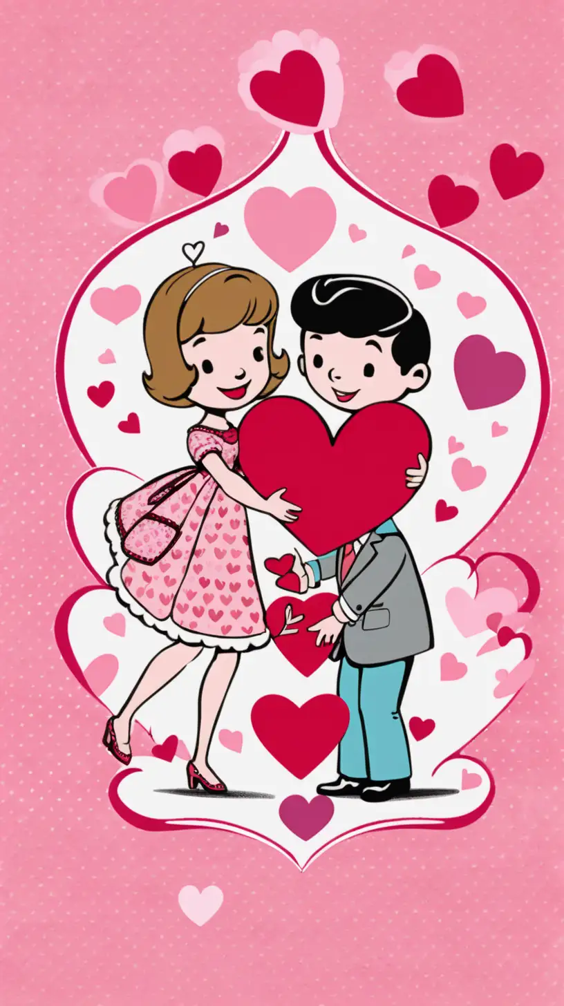 1960s Style Valentine Design without Text Retro Love Art