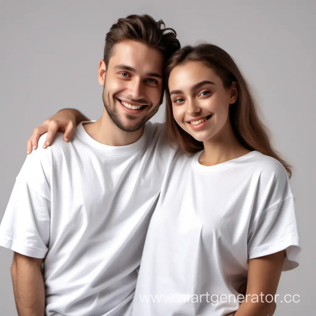 Smiling-Couple-in-White-Oversized-TShirts-Romantic-Love-Scene