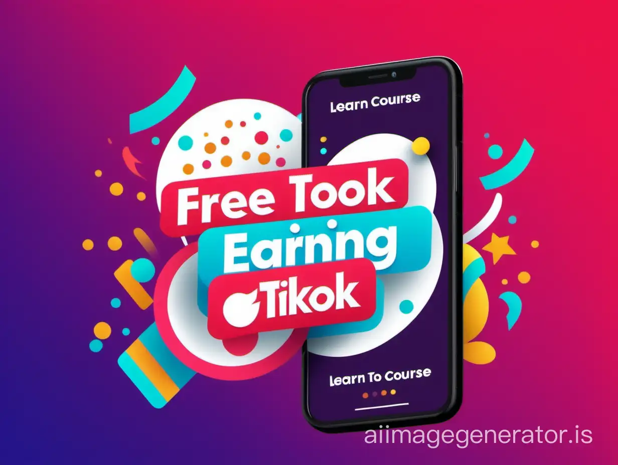 Use bold, colorful text that highlights the main benefit of your course, such as "Free Earning Course," "Learn to Earn on TikTok," or "Exclusive Tips."