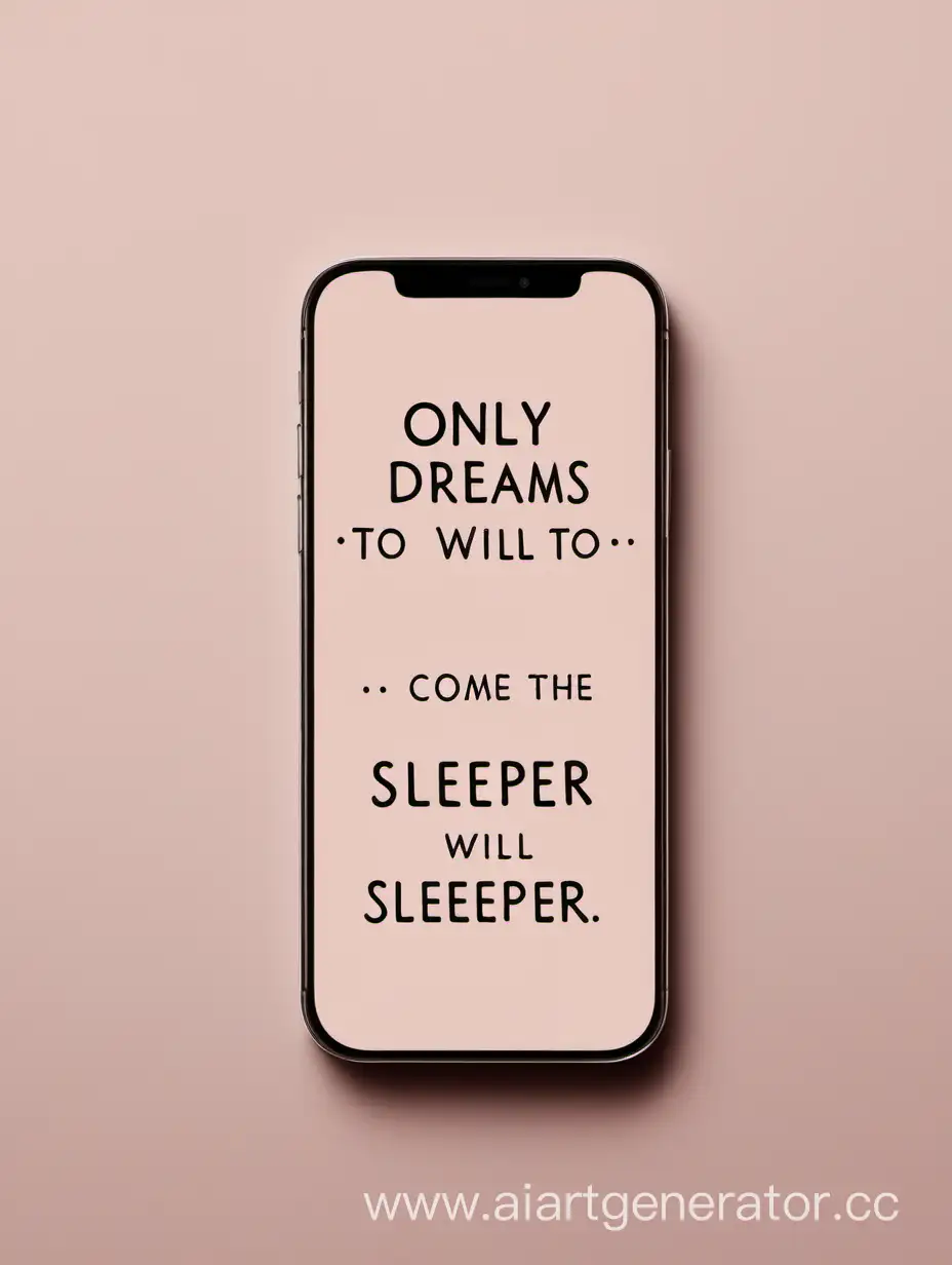 Обои на телефон с текстом 'Спящему достанутся лишь сны'