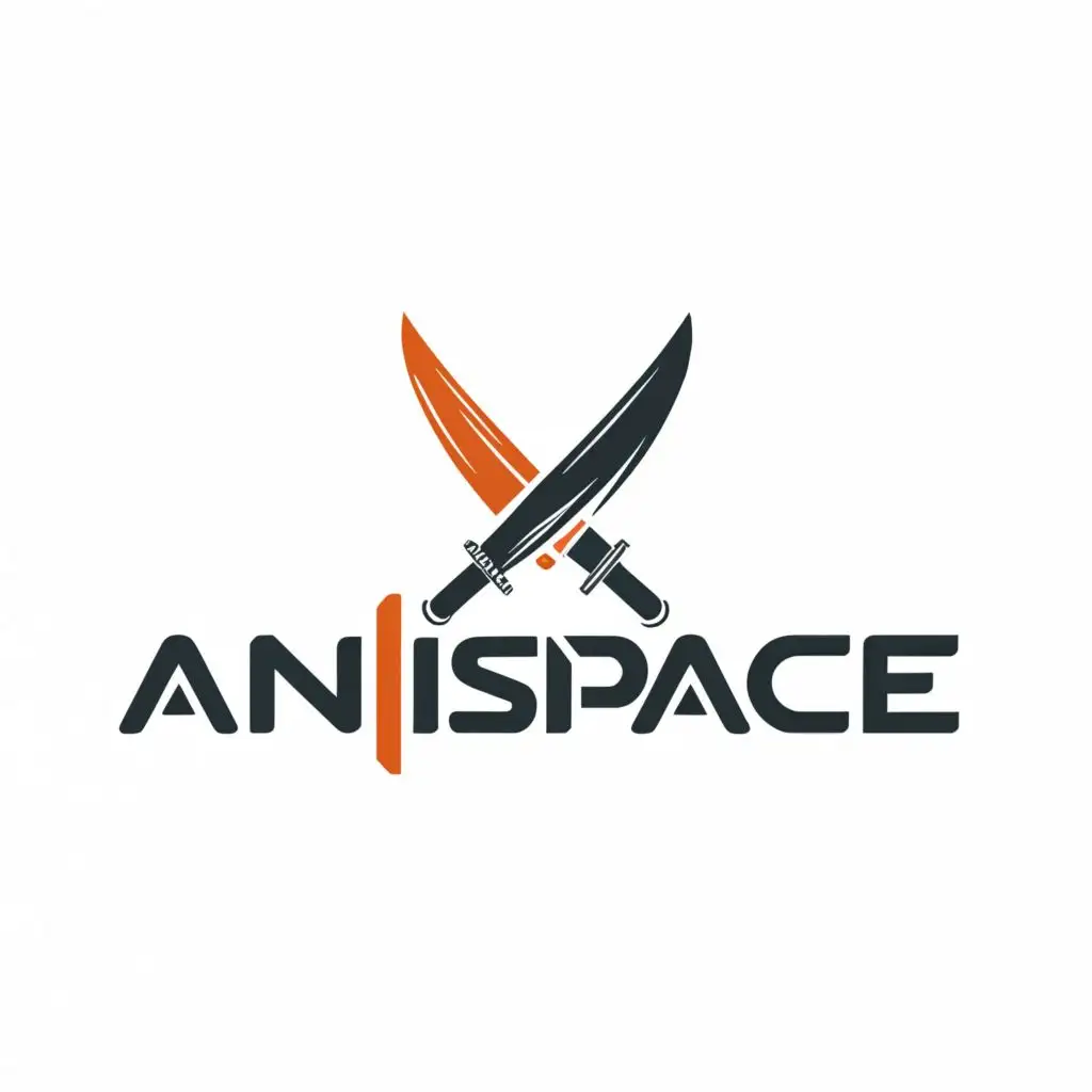 logo, kunai knife, with the text "Anispace", typography, be used in Entertainment industry