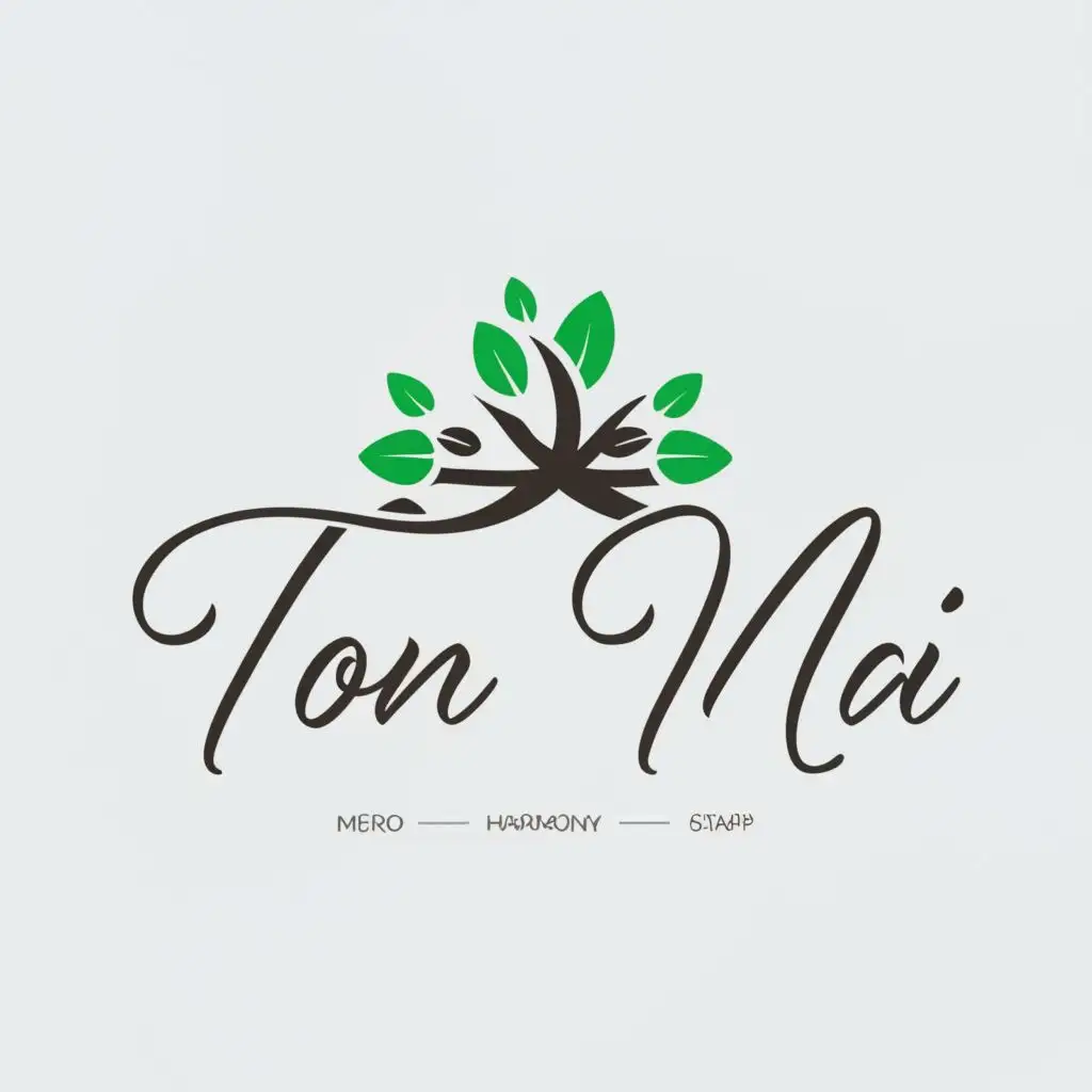 a logo design,with the text "TON MAI", main symbol:trees,Moderate,be used in Beauty Spa industry,clear background