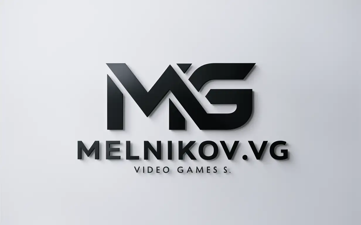 Analog of the logo "Melnikov.VG", clean back white background