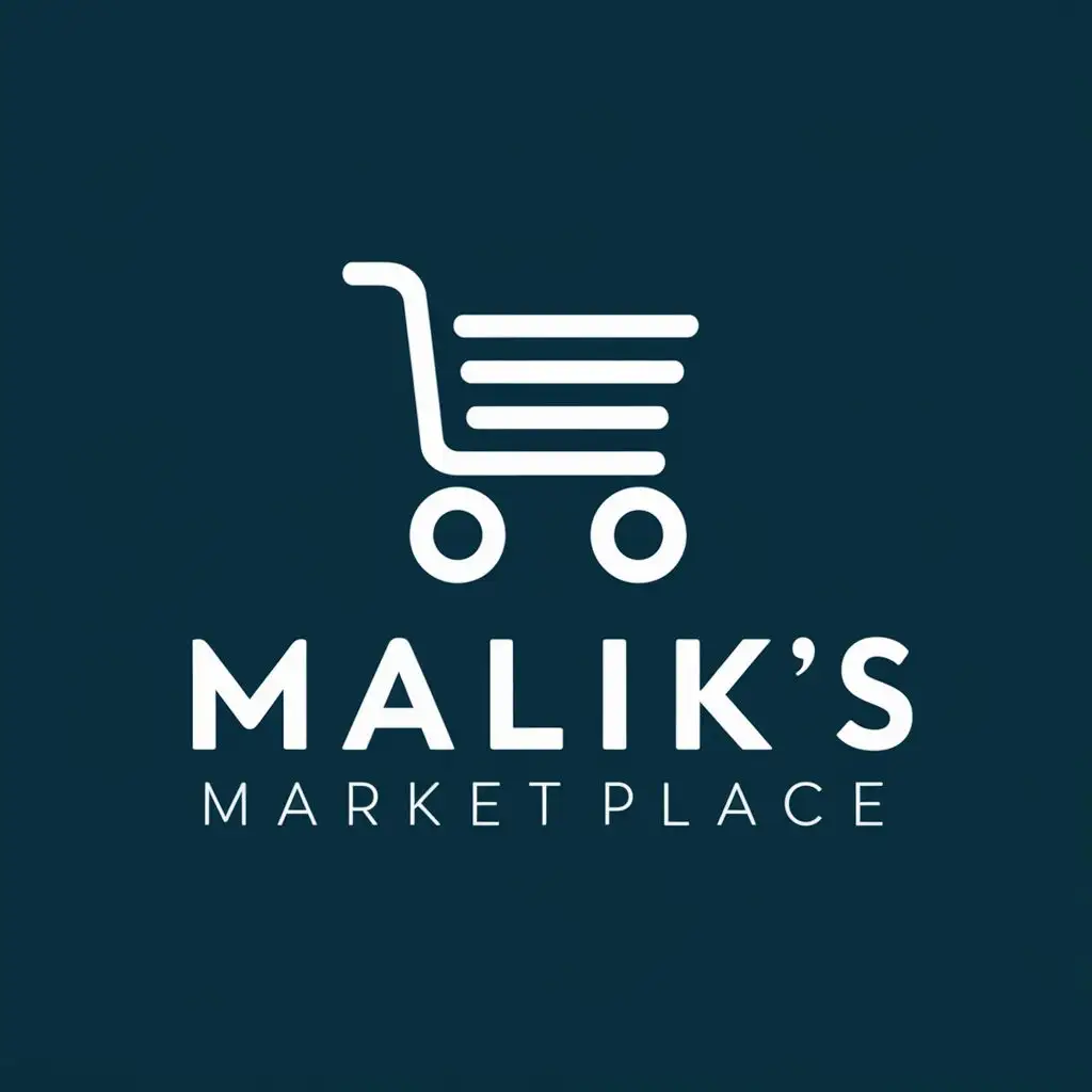 LOGO-Design-For-Maliks-Marketplace-Vibrant-Shopping-Cart-with-Distinct-Typography