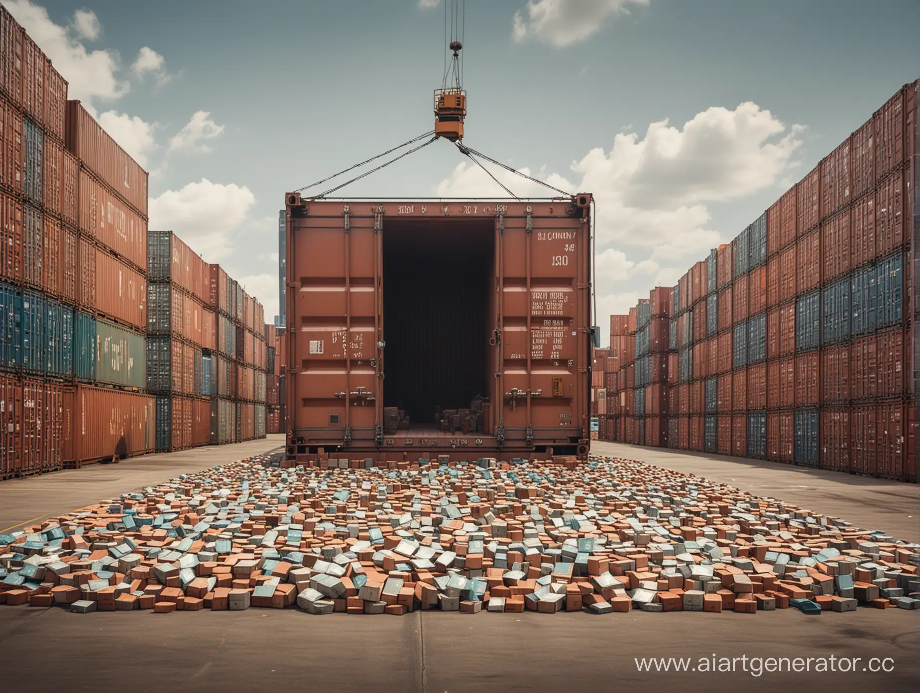 Cargo-Port-with-Overflowing-Dollars-Economic-Boom-at-the-Shipping-Container