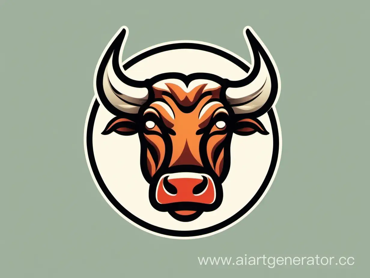 логотип с мультяшным быком