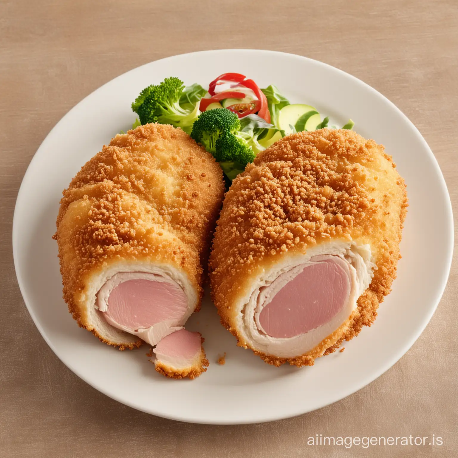 Delicious-Breaded-Cordon-Bleu-Dish-with-Crispy-Exterior-and-Juicy-Filling