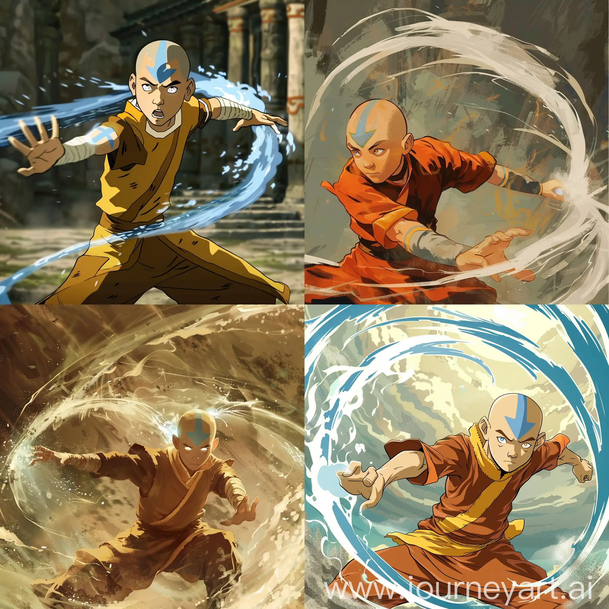 Avatar Aang bending air